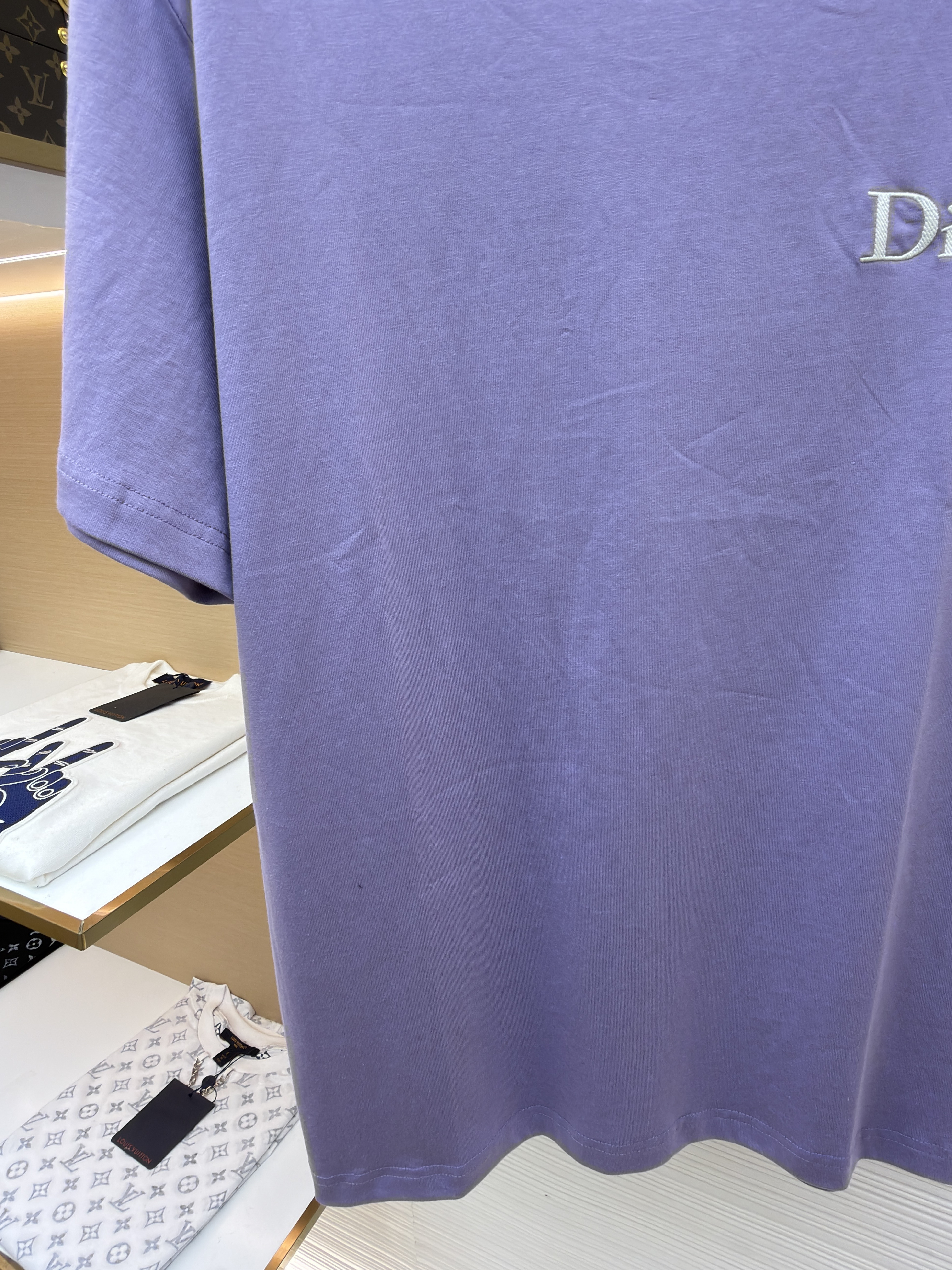 DIOR 迪奥 斜纹标志圆领短袖 T恤 夏季 紫色 A0 
