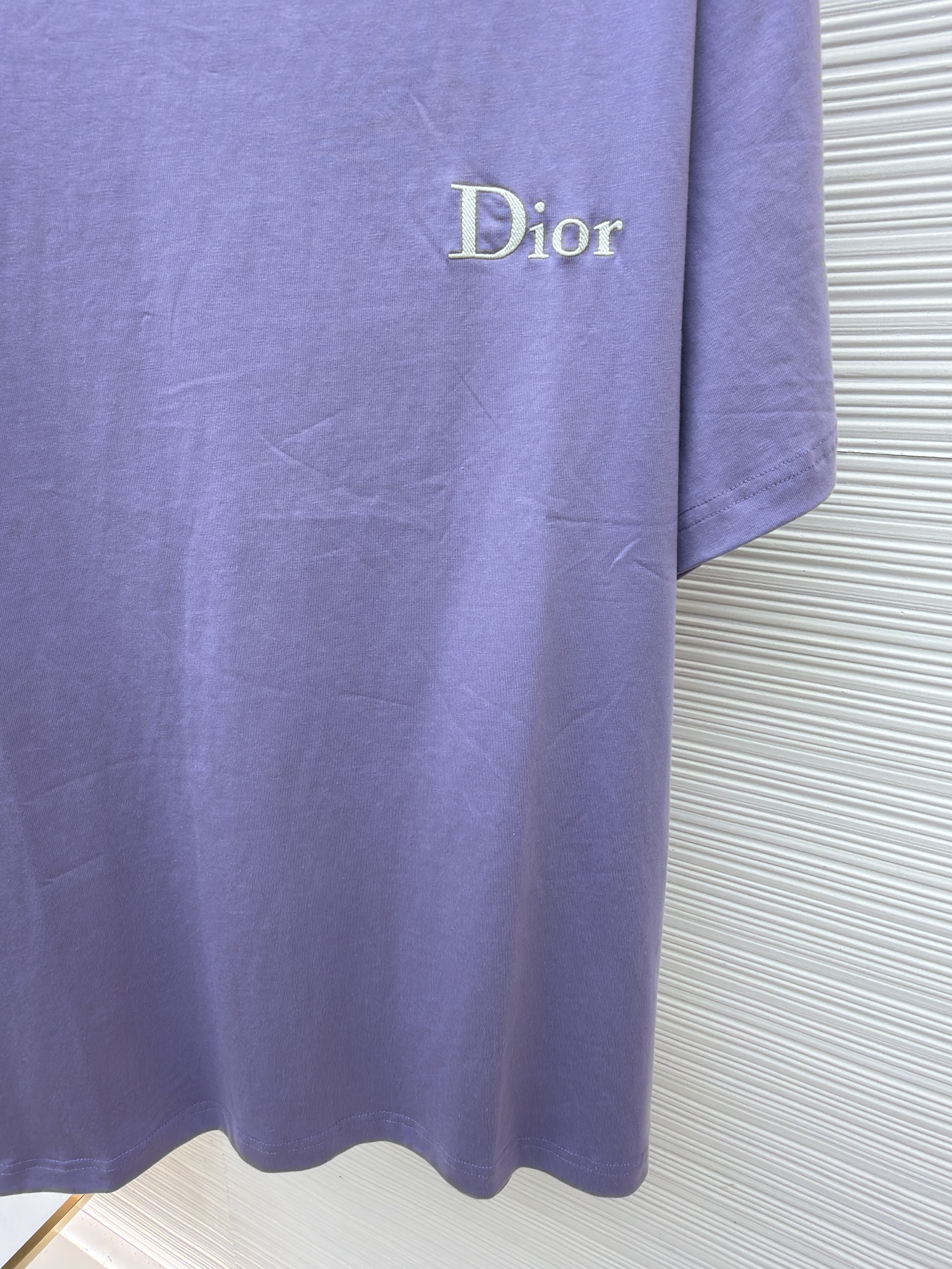 DIOR 迪奥 斜纹标志圆领短袖 T恤 夏季 紫色 A0 