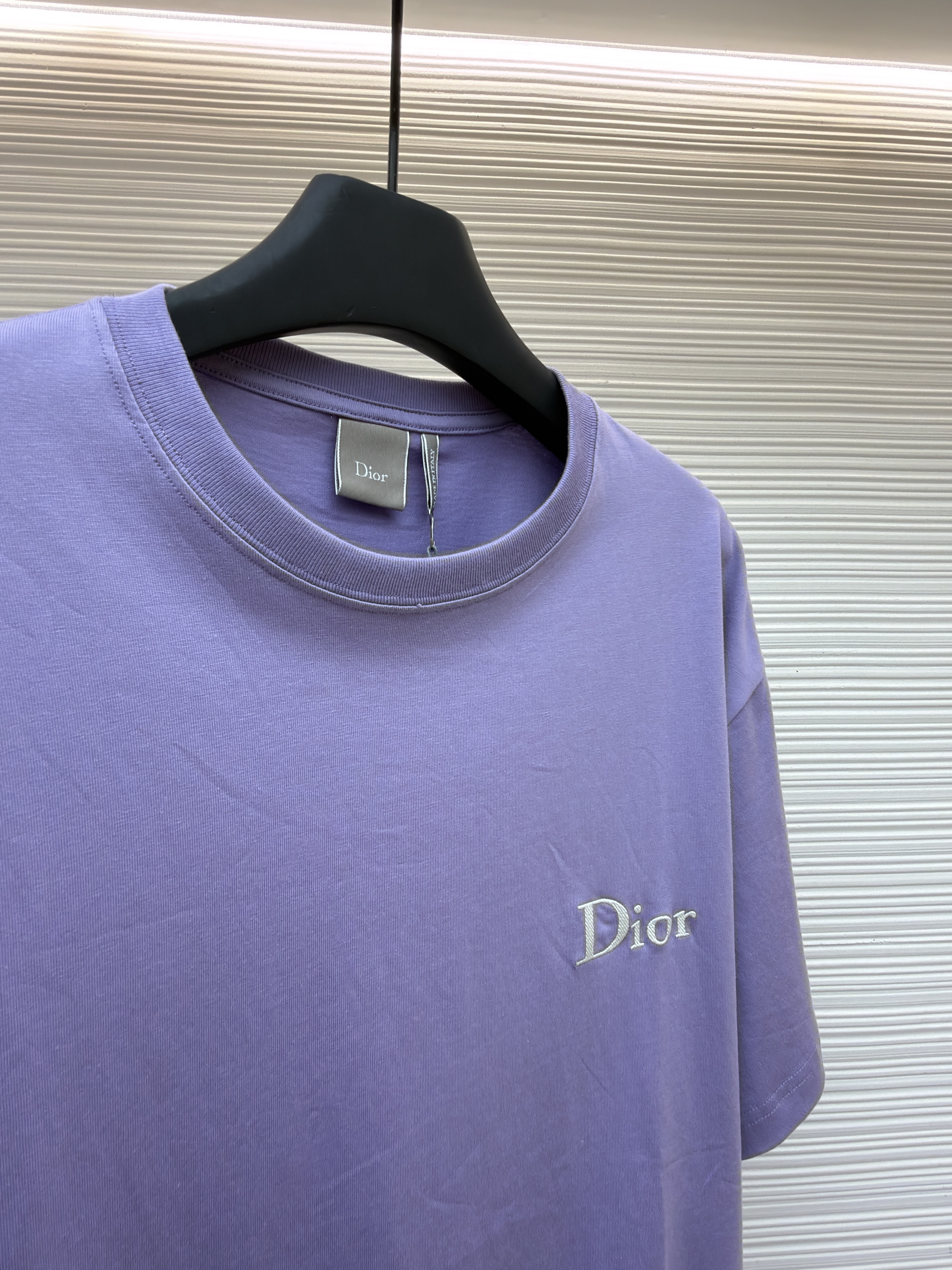 DIOR 迪奥 斜纹标志圆领短袖 T恤 夏季 紫色 A0 