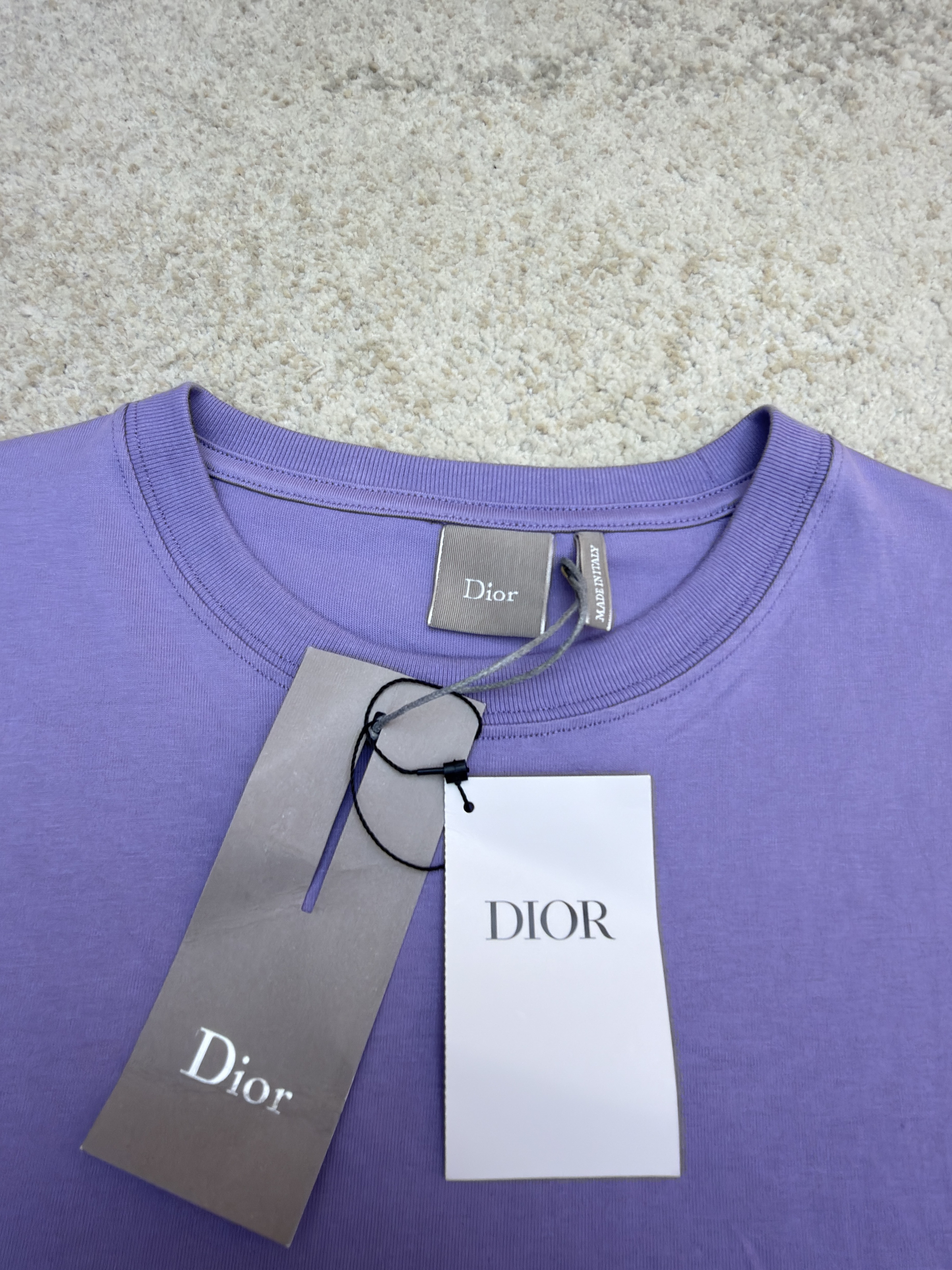 DIOR 迪奥 斜纹标志圆领短袖 T恤 夏季 紫色 A0 