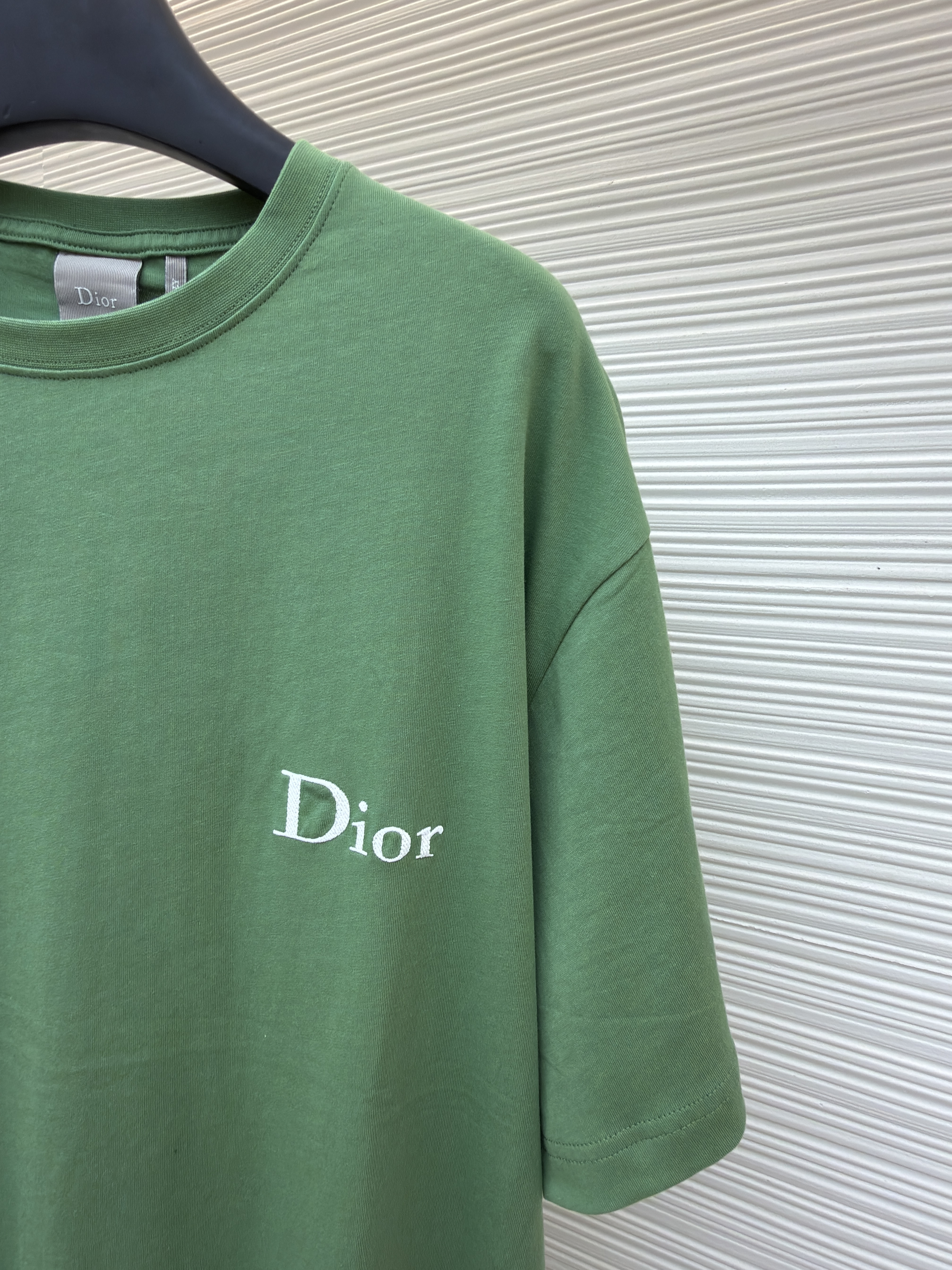 DIOR 迪奥 斜纹标志圆领短袖 T恤 夏季 绿色 A0 