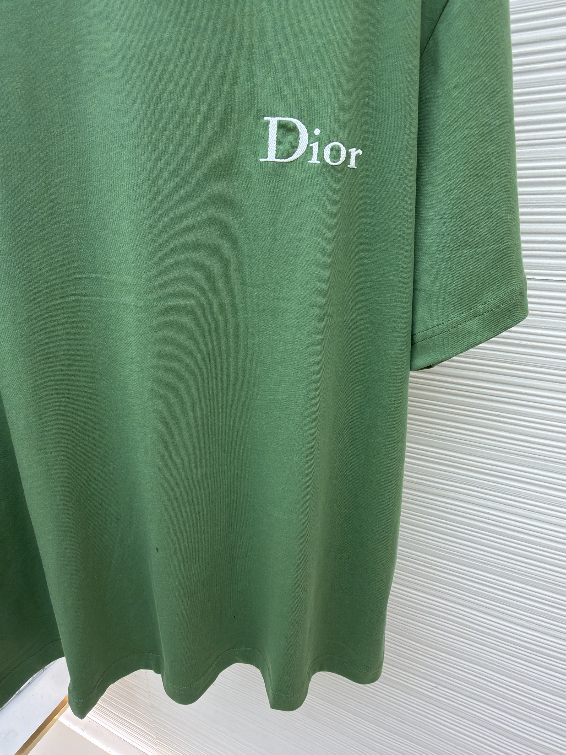 DIOR 迪奥 斜纹标志圆领短袖 T恤 夏季 绿色 A0 