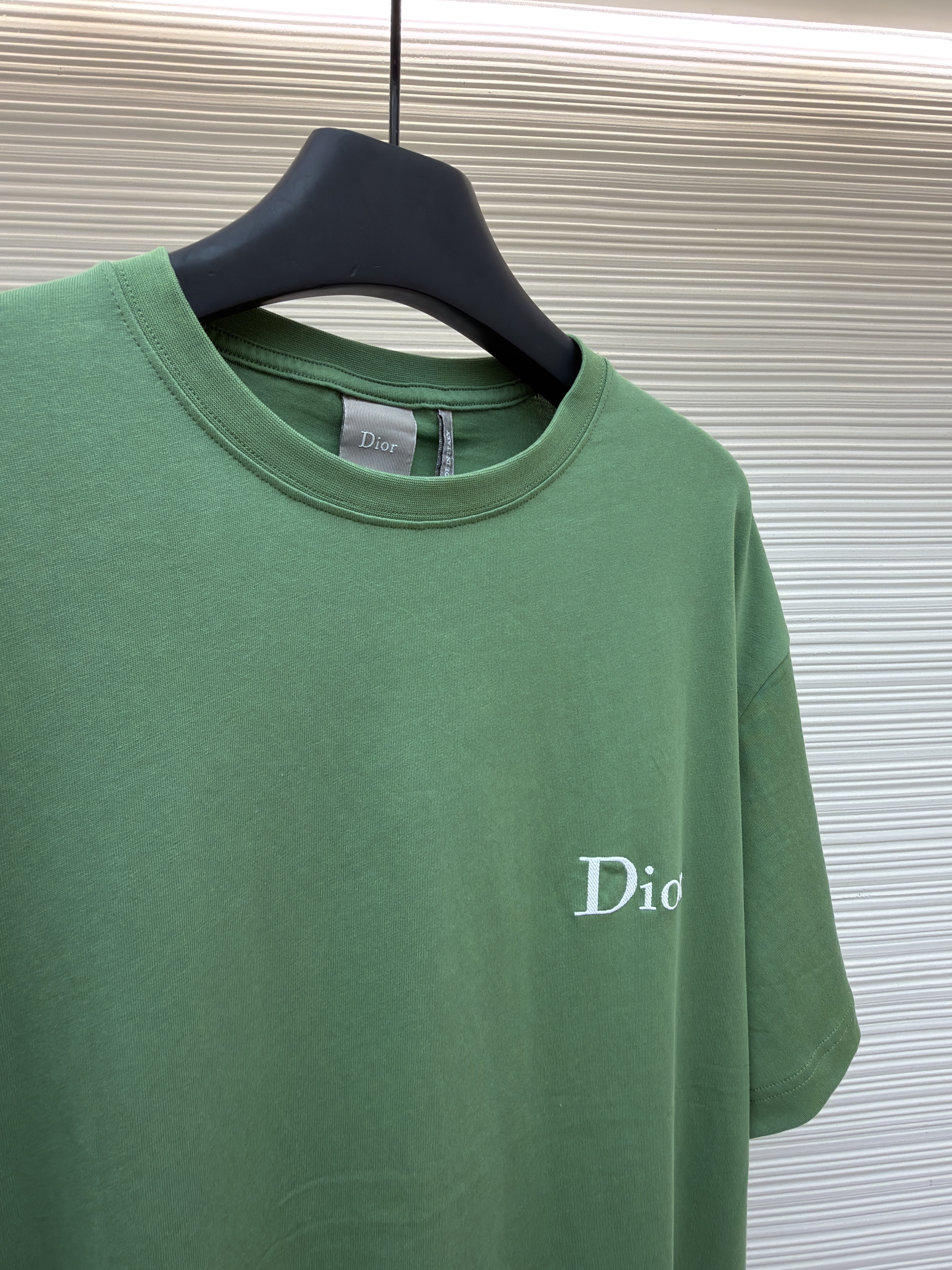 DIOR 迪奥 斜纹标志圆领短袖 T恤 夏季 绿色 A0 