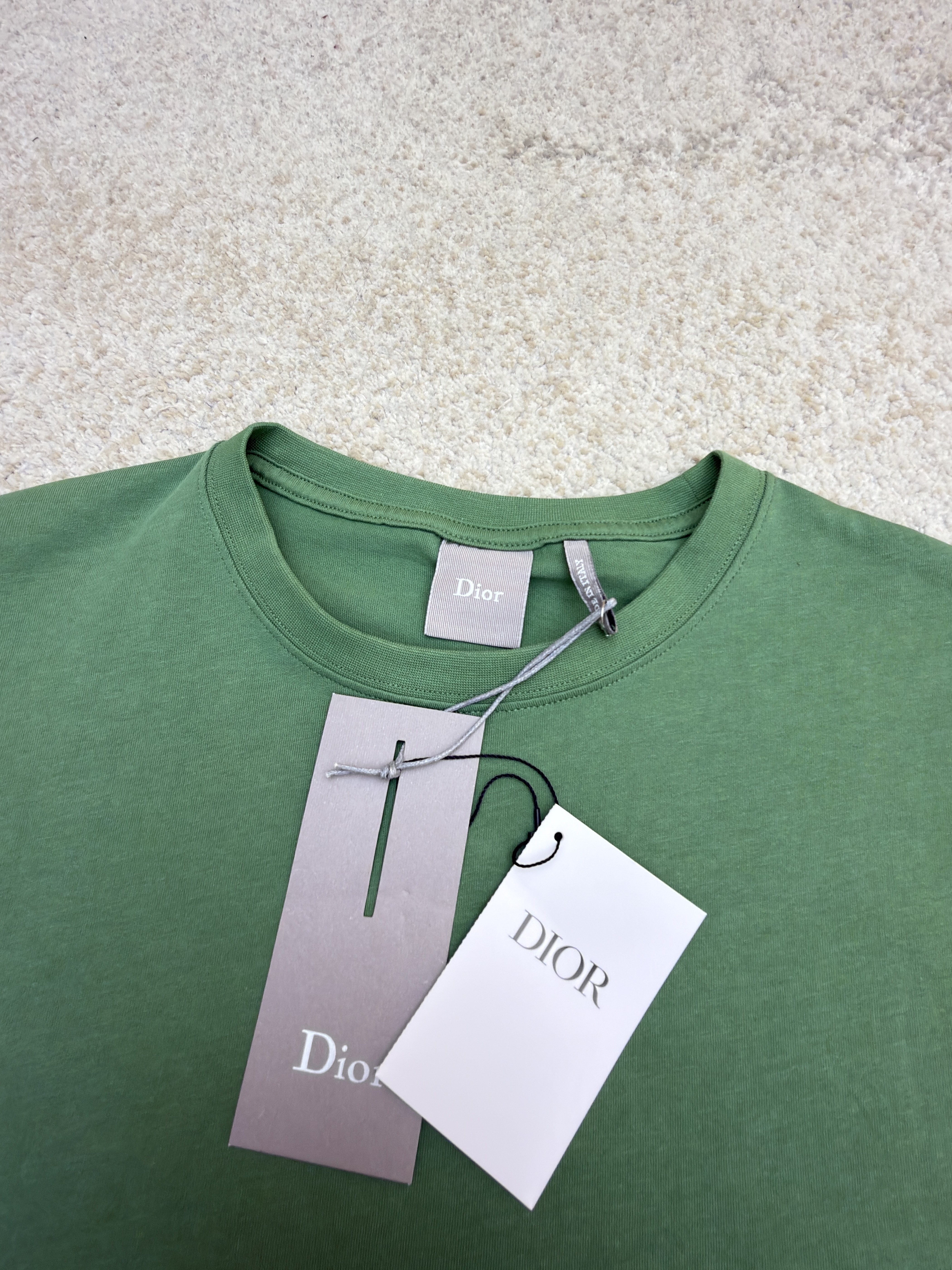 DIOR 迪奥 斜纹标志圆领短袖 T恤 夏季 绿色 A0 