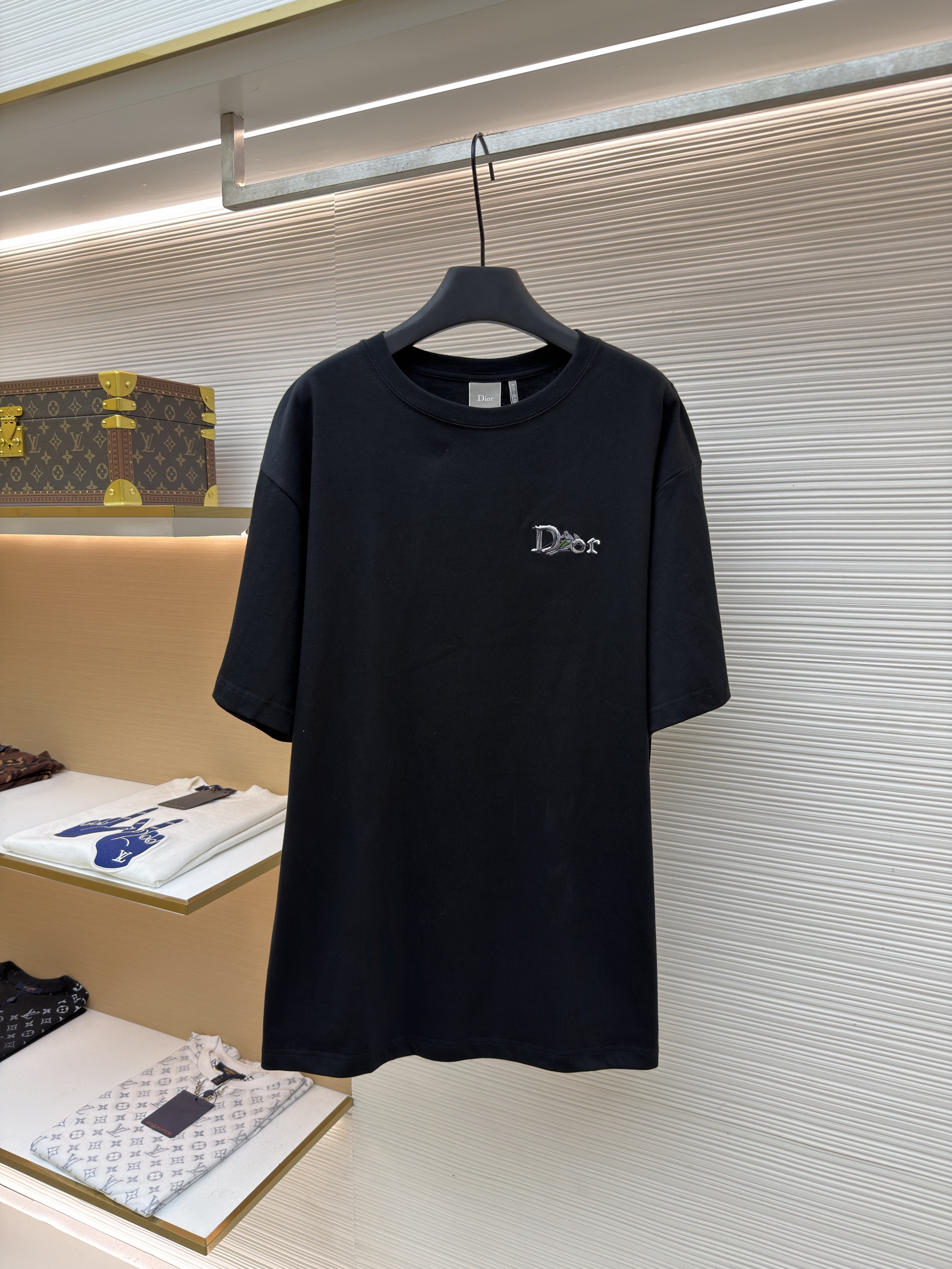 DIOR 迪奥 滑雪员刺绣圆领短袖 T恤 夏季 白色 黑色 A0 