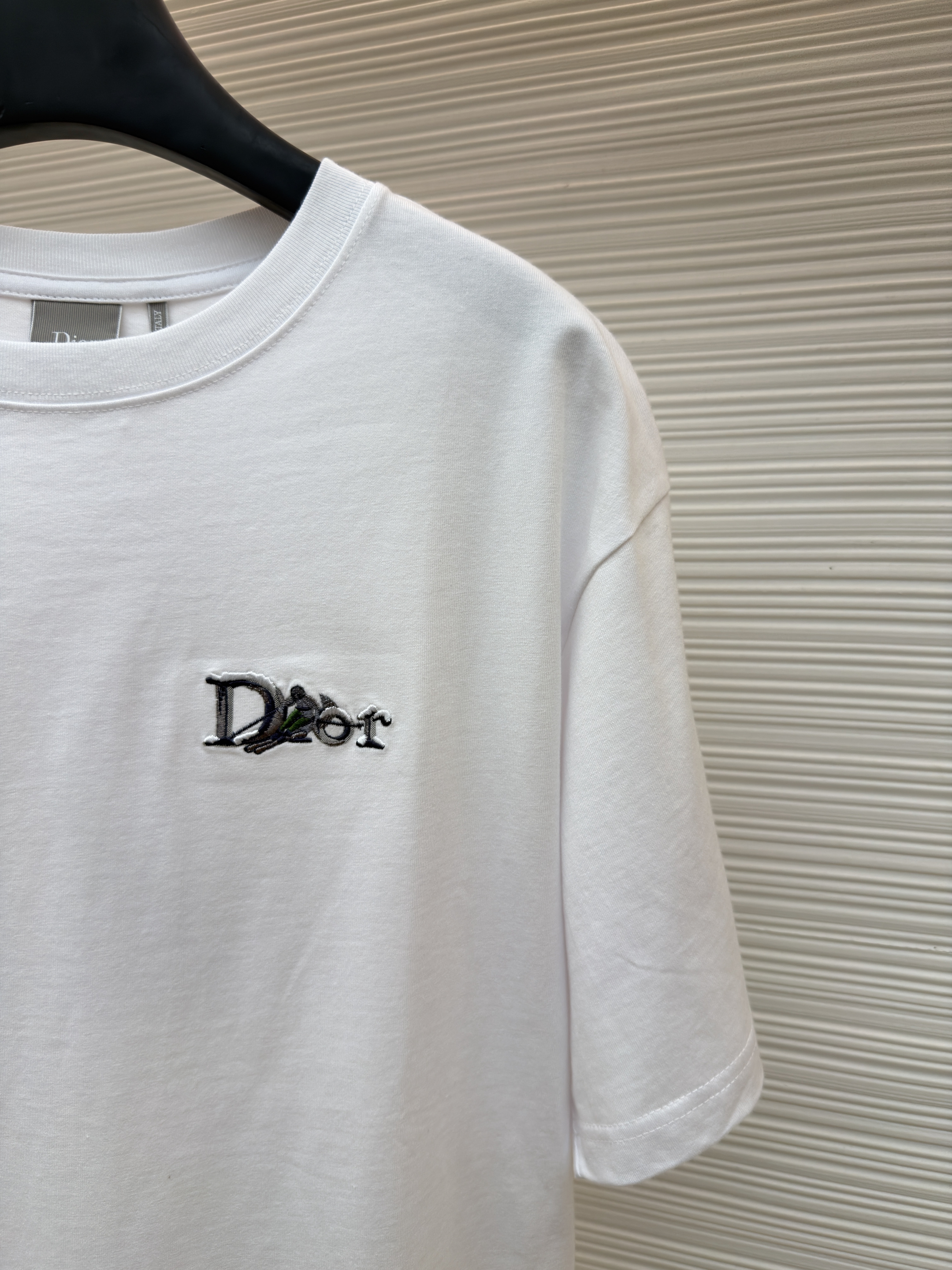 DIOR 迪奥 滑雪员刺绣圆领短袖 T恤 夏季 白色 黑色 A0 