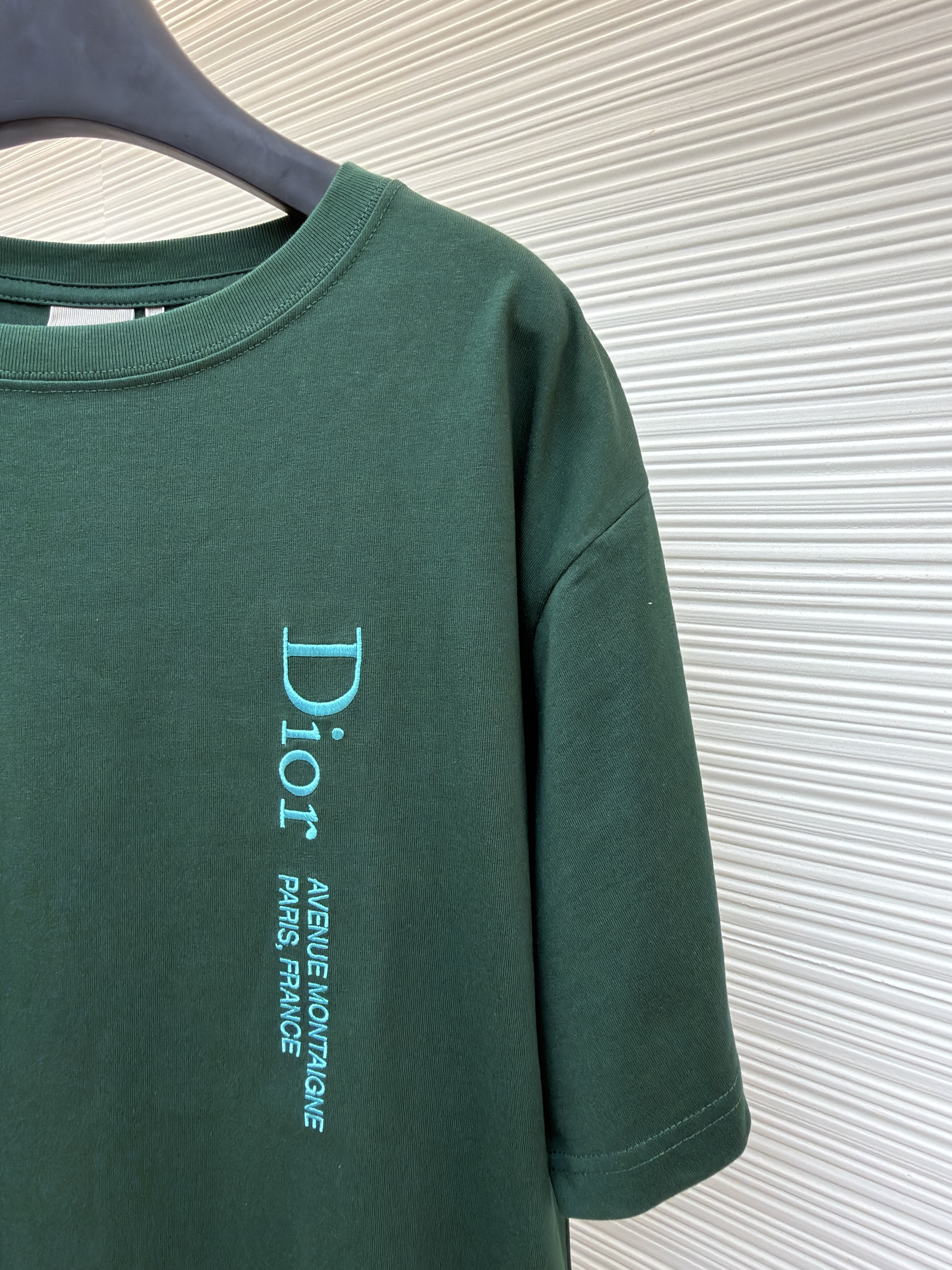 DIOR 迪奥 蒙田刺绣圆领短袖 T恤 夏季 绿色 A0 