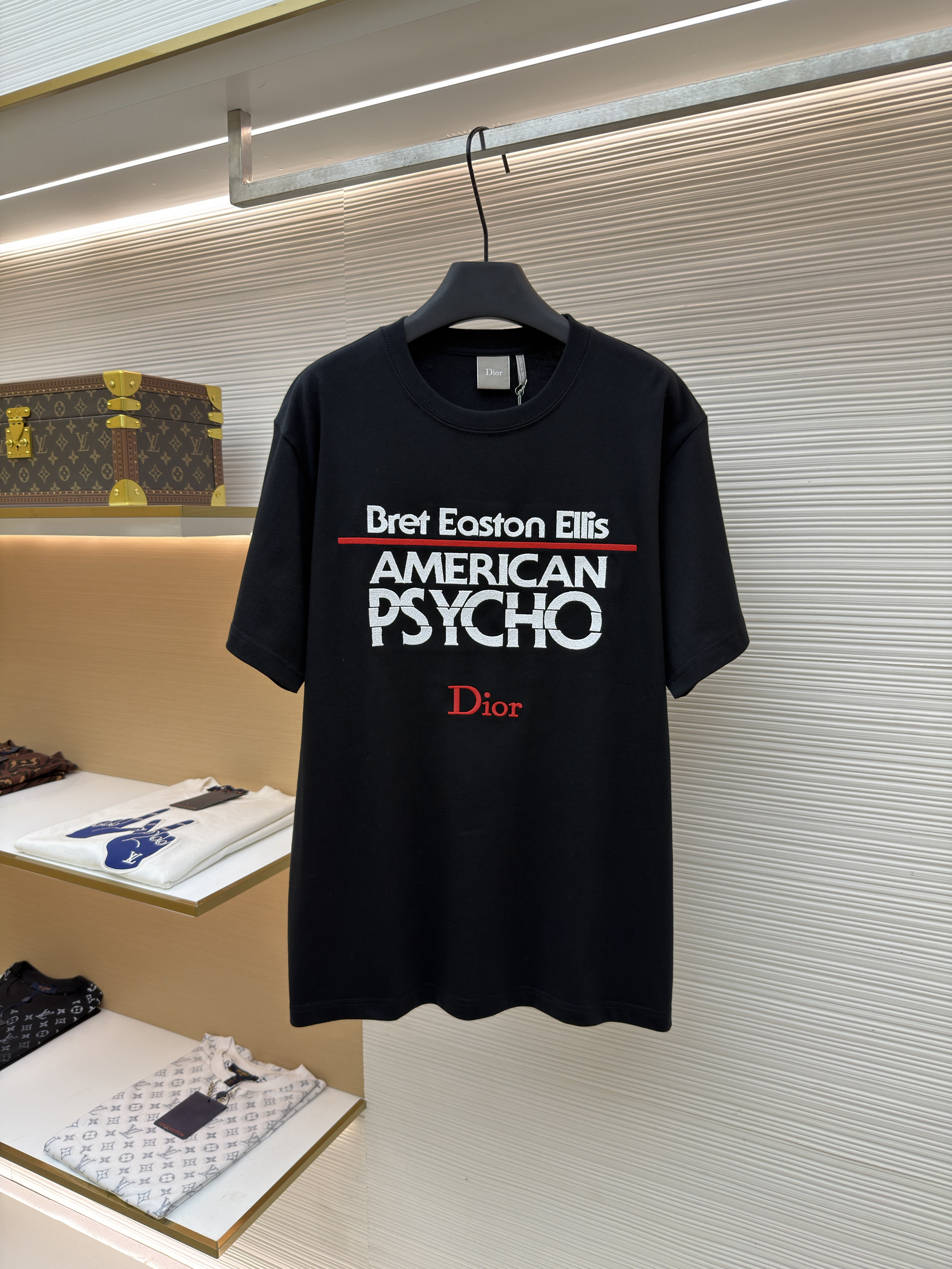 DIOR 迪奥 狂客封面刺绣圆领短袖 T恤 夏季 黑色 A0 