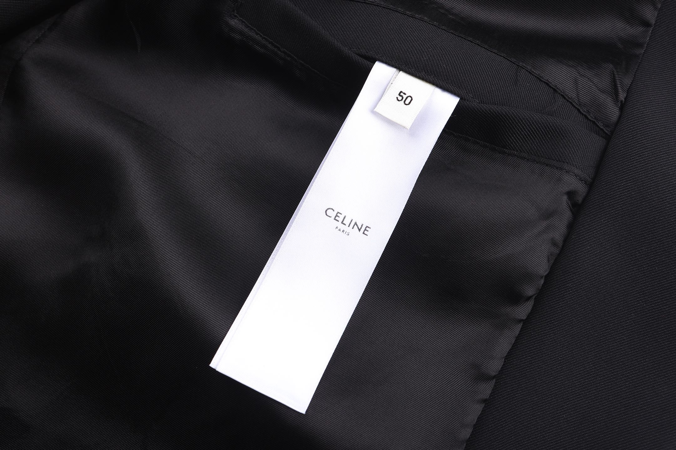CELINE 赛琳 Trlomophe刺绣标识羊毛拉链夹克 外套 长袖 秋冬 黑色 B5