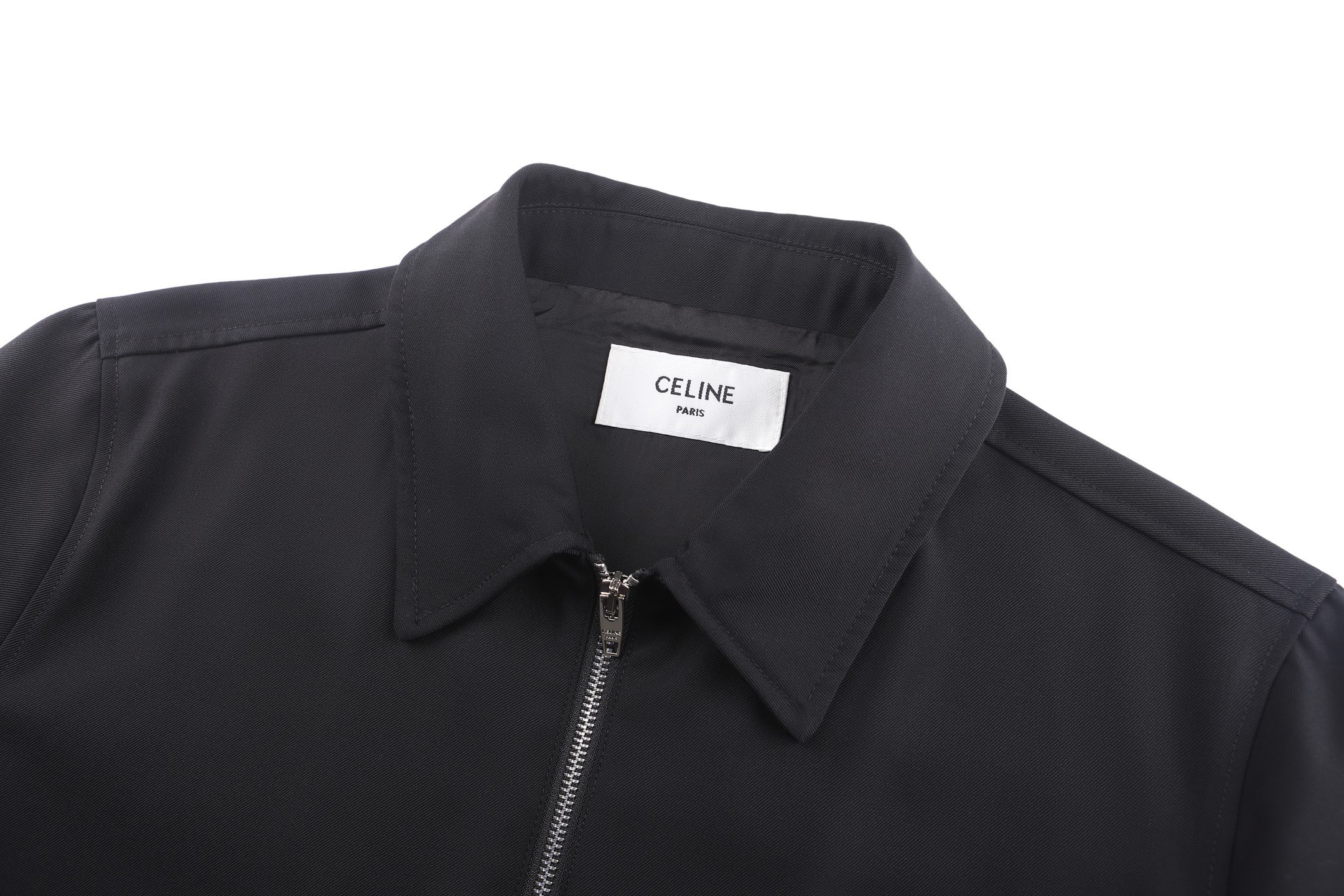 CELINE 赛琳 Trlomophe刺绣标识羊毛拉链夹克 外套 长袖 秋冬 黑色 B5