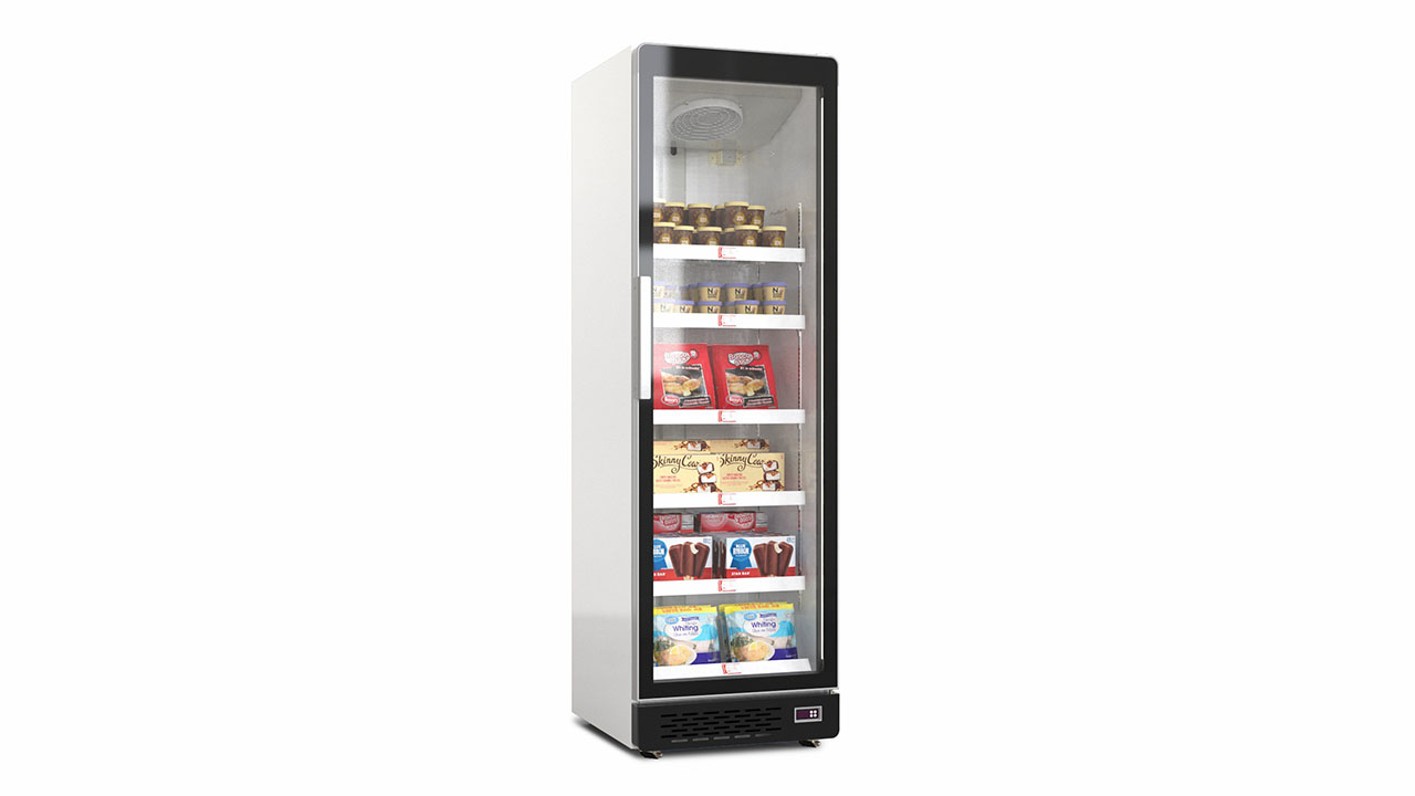 Glass door display freezer