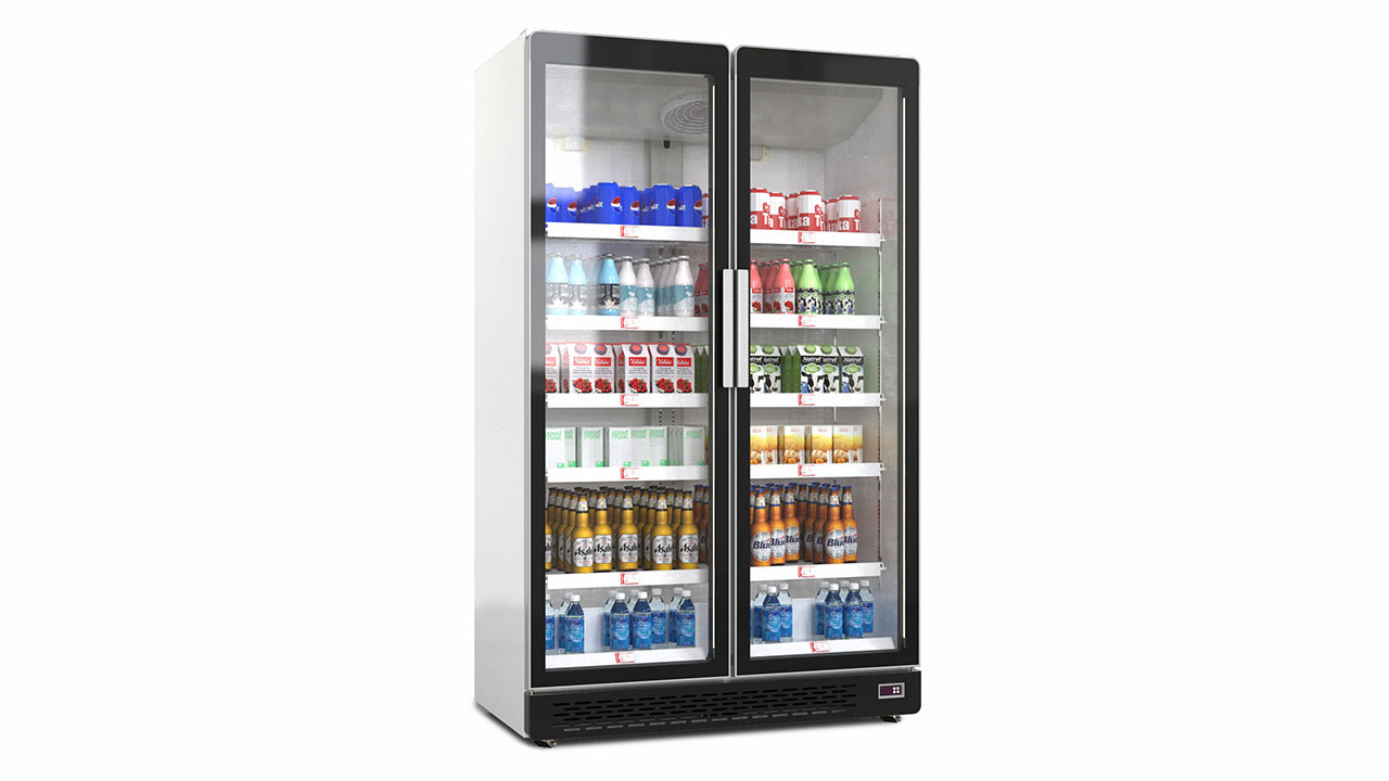 Glass door display chiller