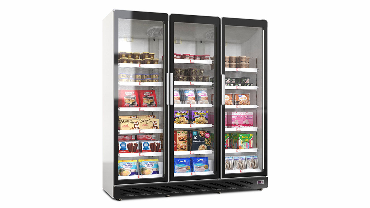 Glass door display freezer