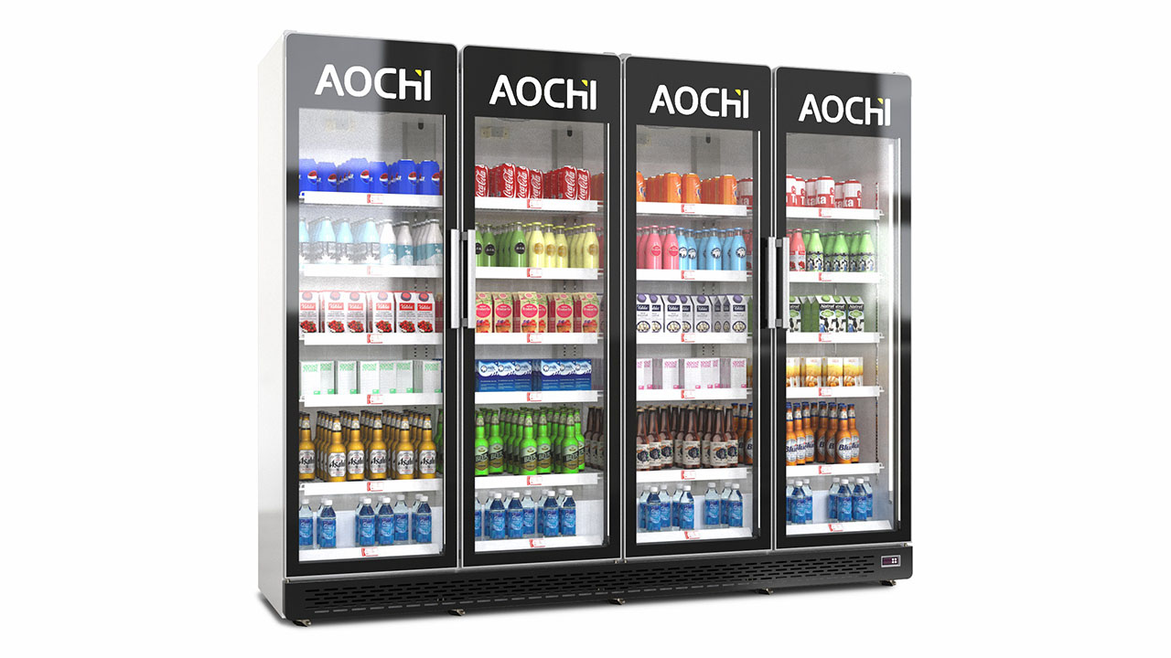 Glass door display chiller