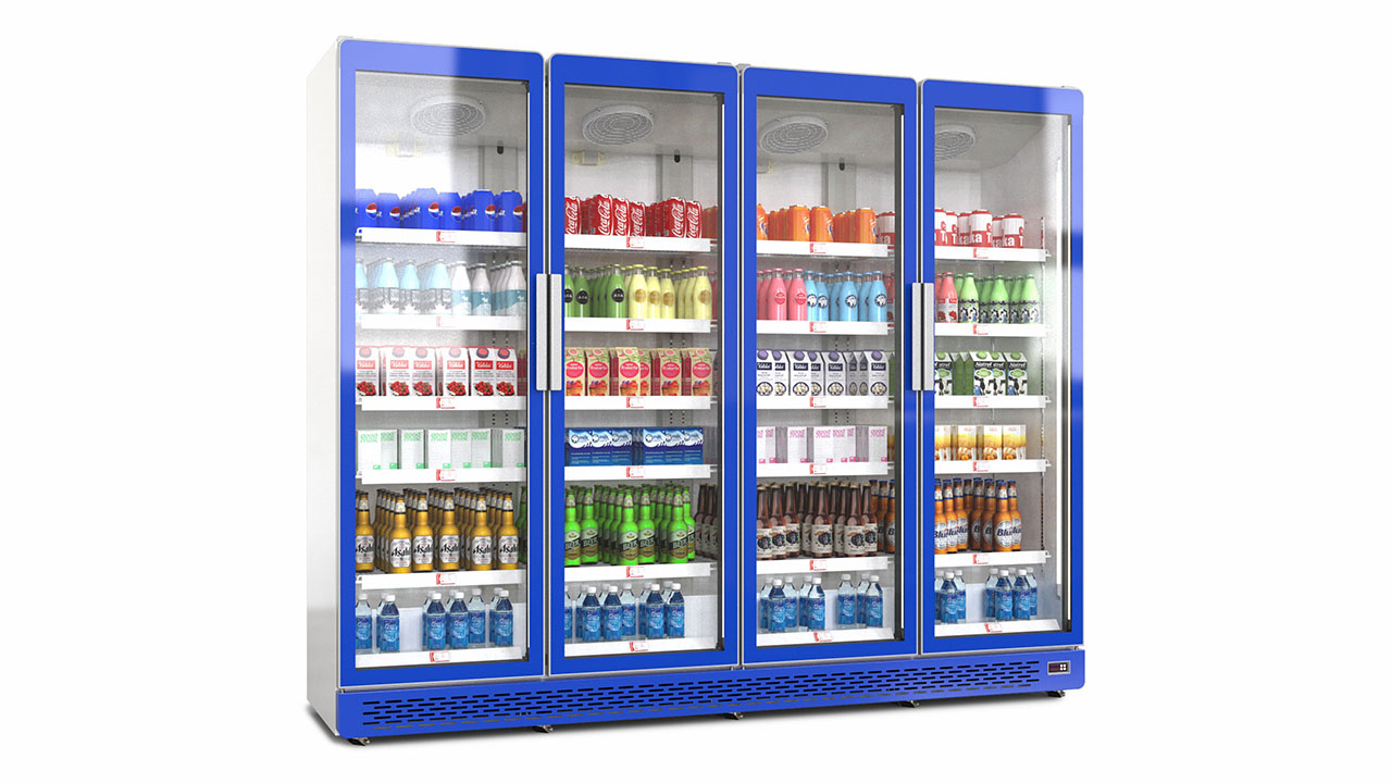 Glass door display chiller