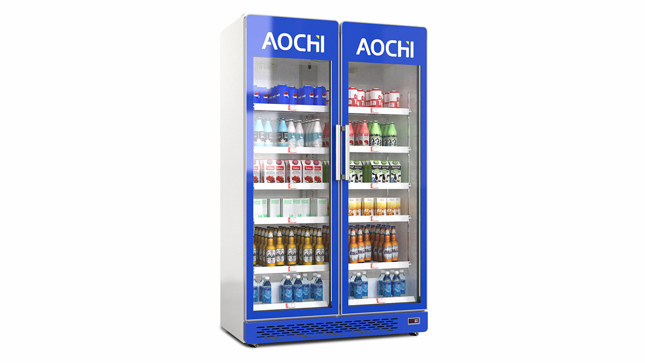 Glass door display chiller