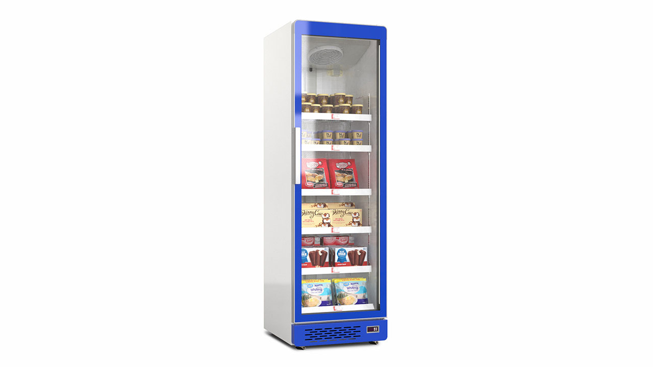 Glass door display freezer