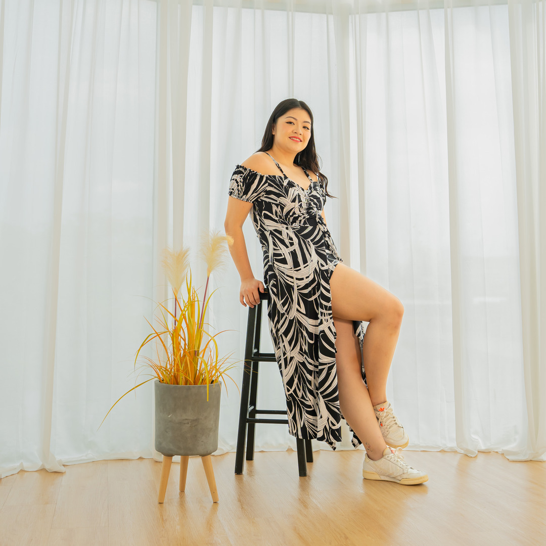 FREYA WILMA DRESS - MONO PALMS