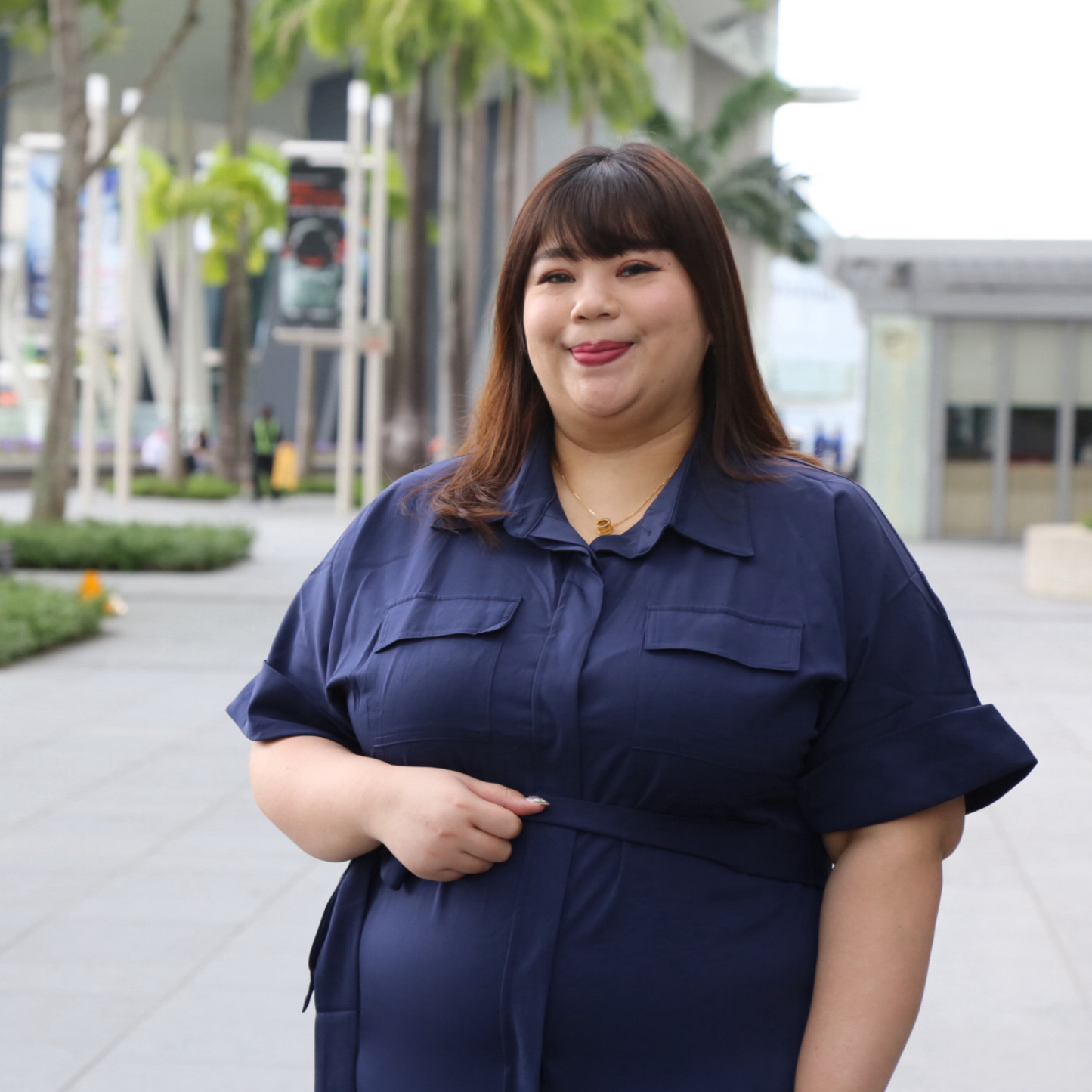 ELOISE JANESSA DRESS - NAVY BLUE-Juneoesque-Plus Size Clothing