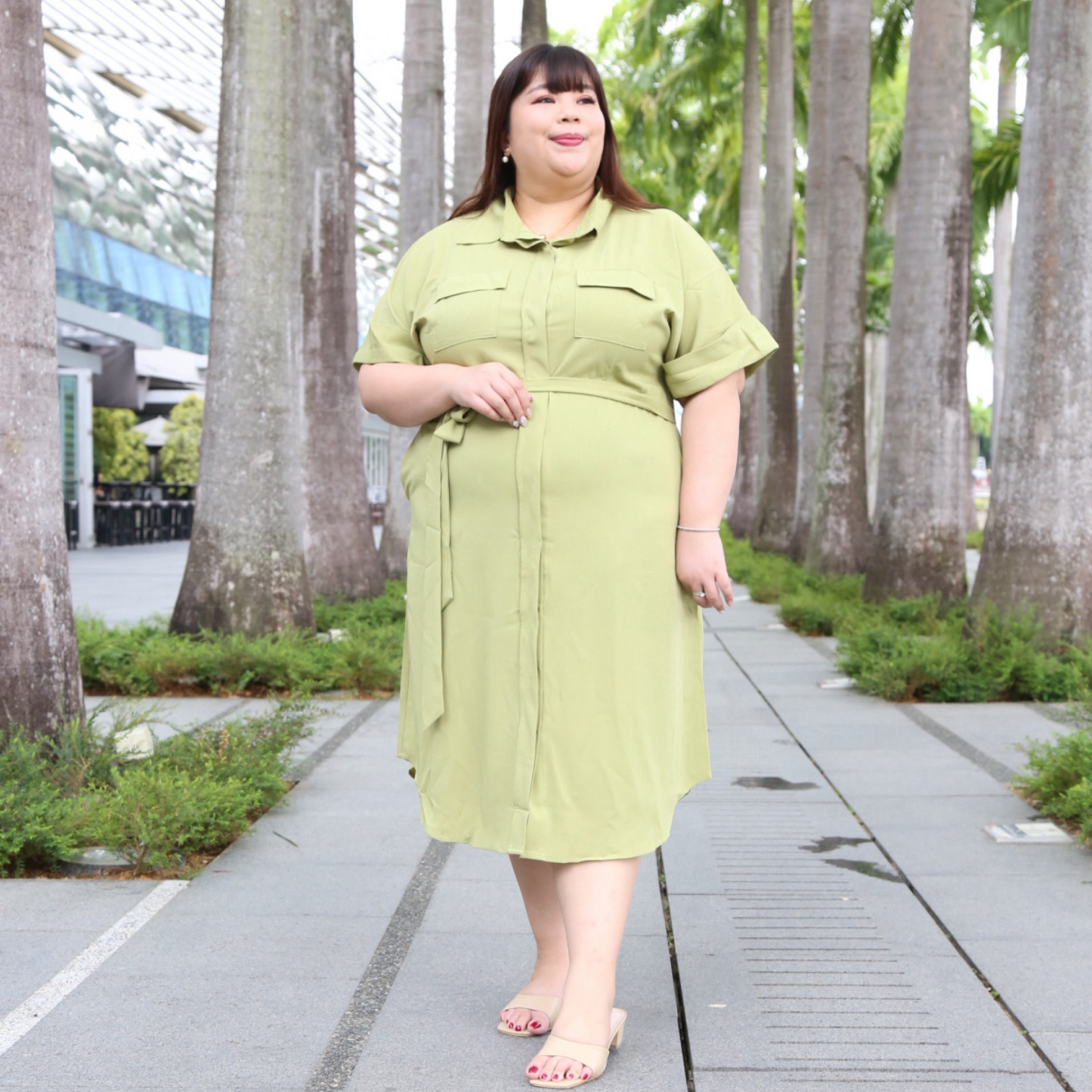 ELOISE JANESSA DRESS - GREEN-Juneoesque-Plus Size Clothing