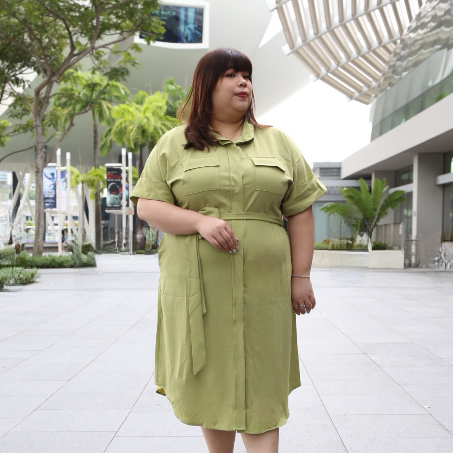 ELOISE JANESSA DRESS - GREEN-Juneoesque-Plus Size Clothing