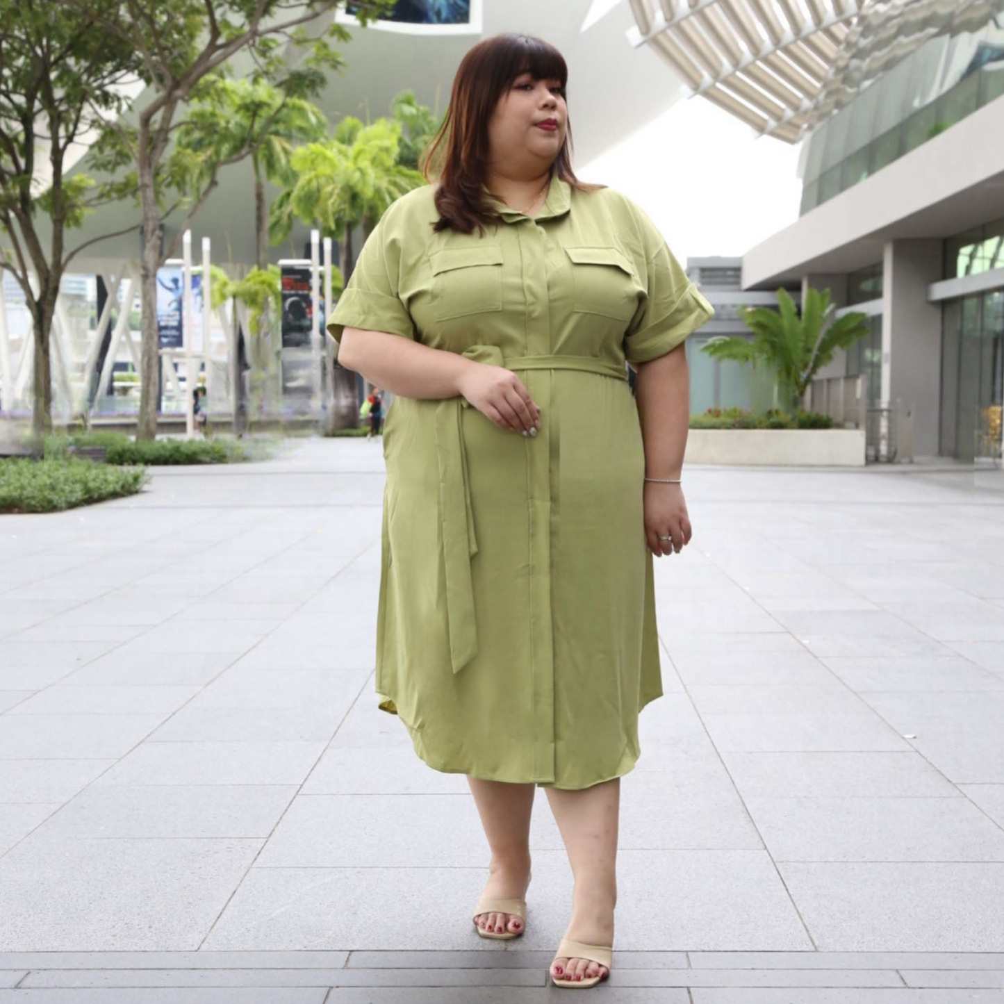 ELOISE JANESSA DRESS - GREEN-Juneoesque-Plus Size Clothing