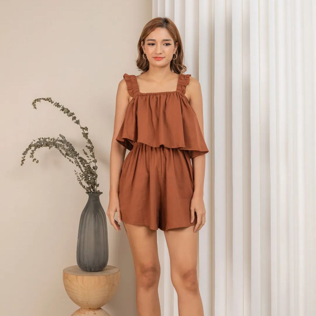JANNICA DENI ROMPER - BROWN