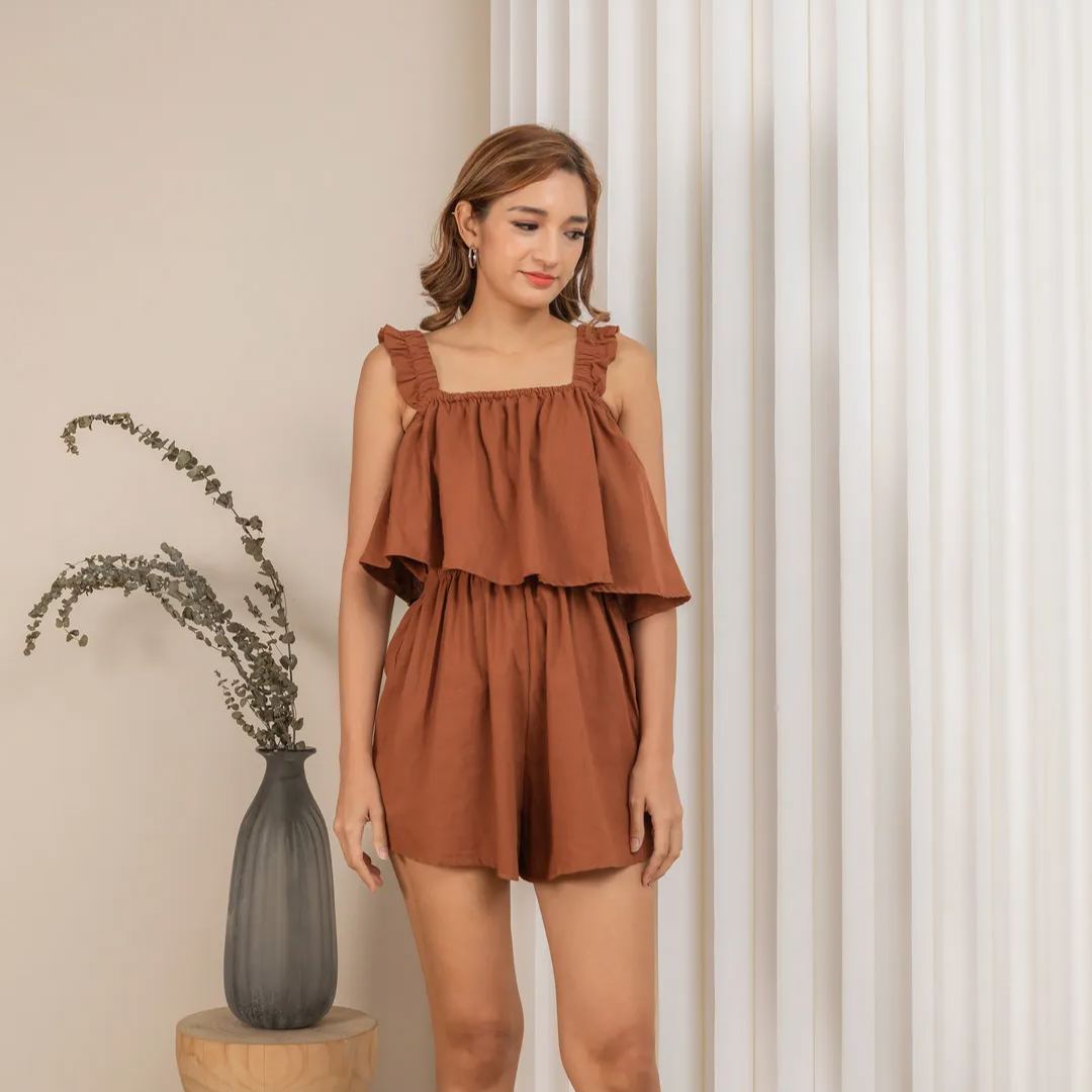 JANNICA DENI ROMPER - BROWN