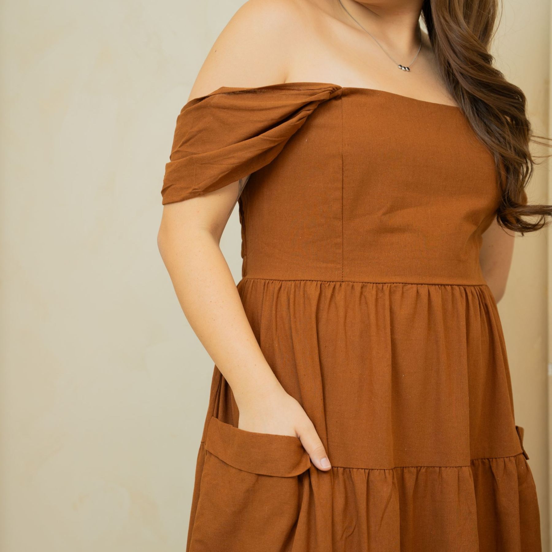 GISELLE BELLA DRESS - CARAMEL