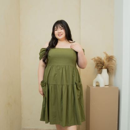 GISELLE BELLA DRESS - OLIVE GREEN