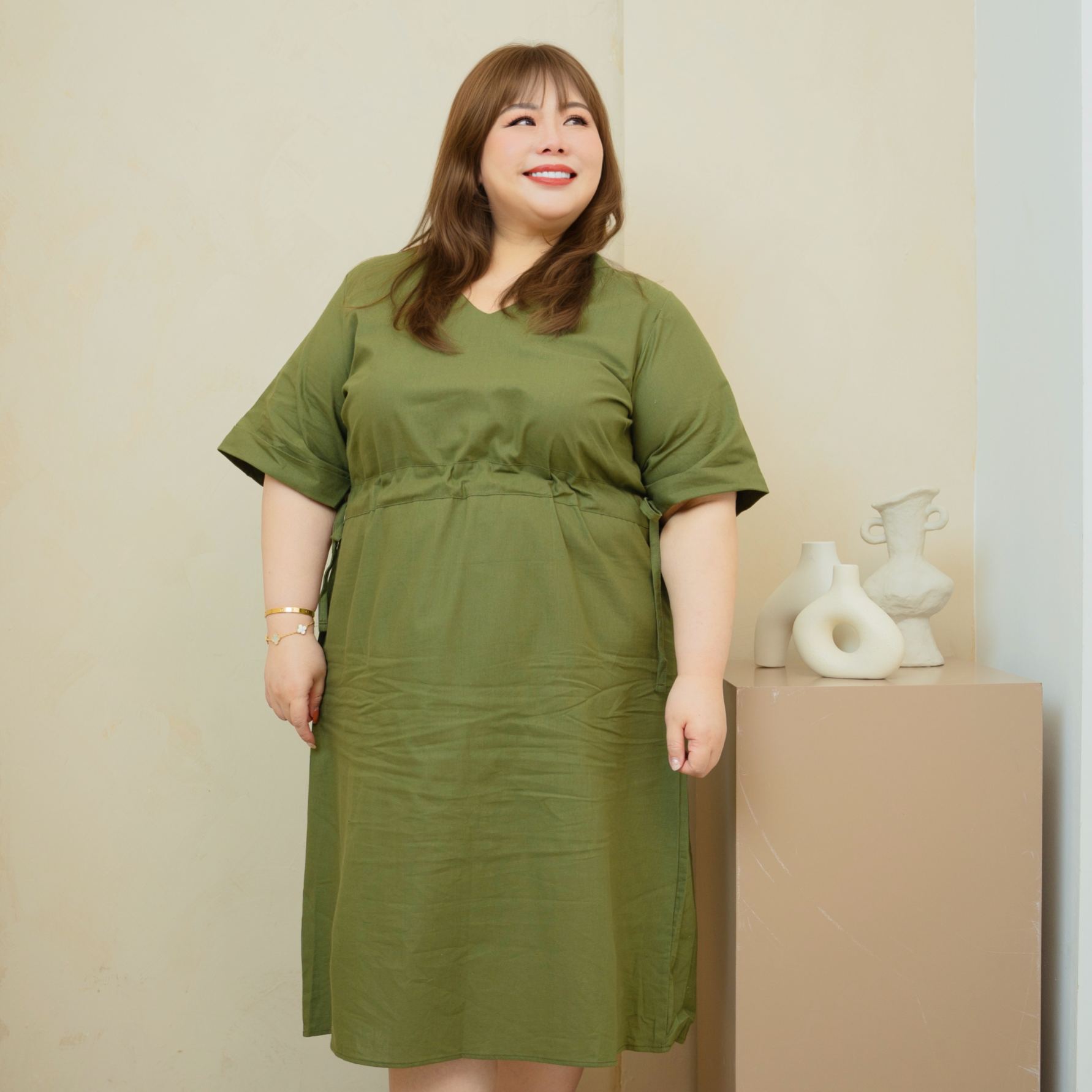 DANNI RYAN DRESS - OLIVE