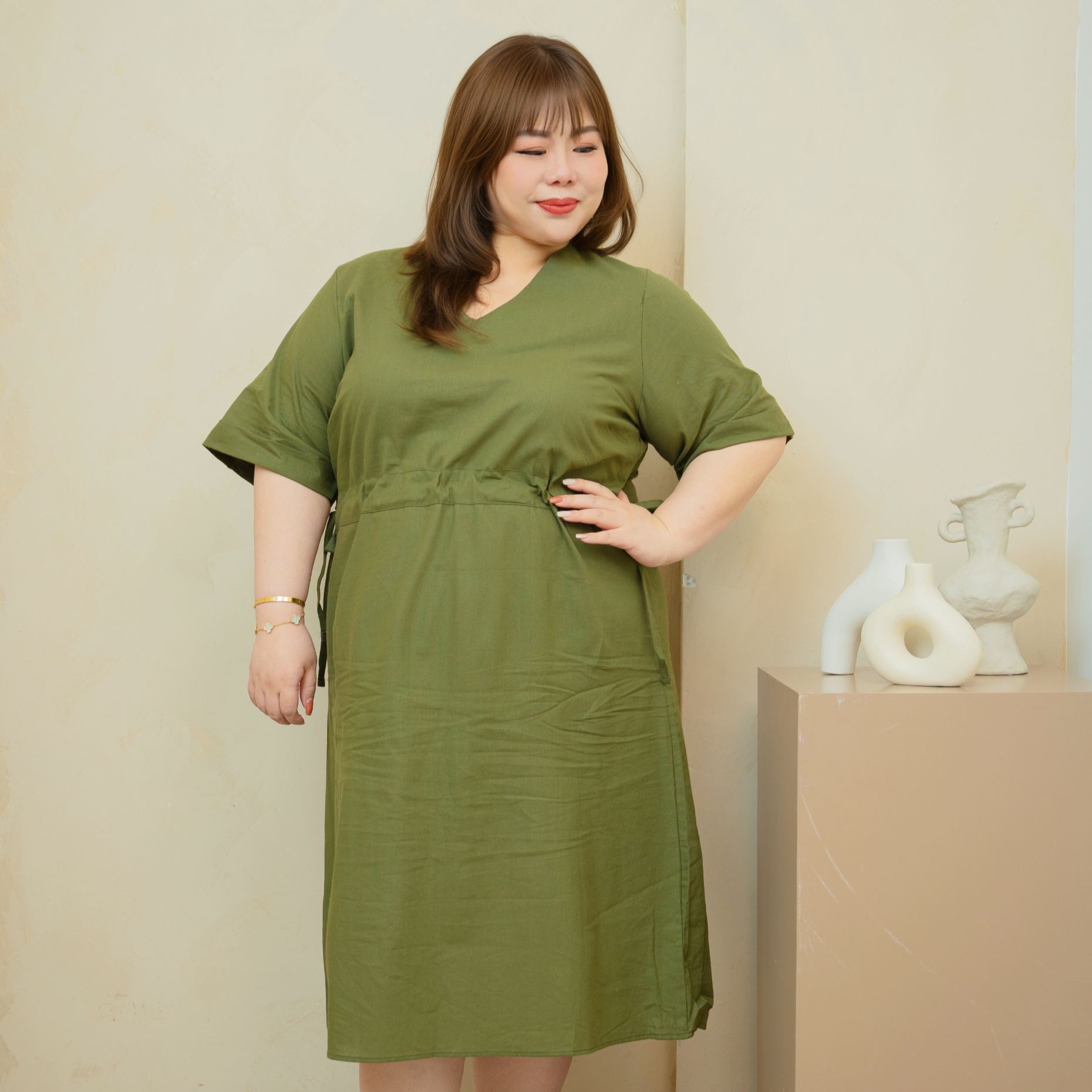 DANNI RYAN DRESS - OLIVE