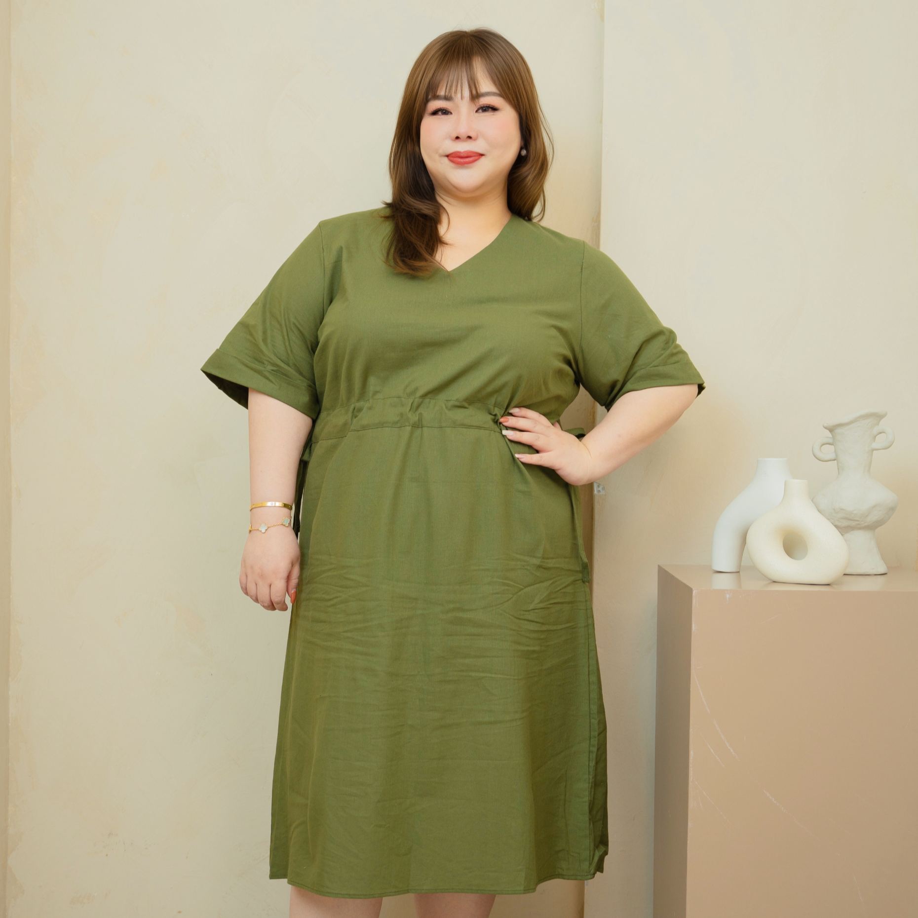 DANNI RYAN DRESS - OLIVE