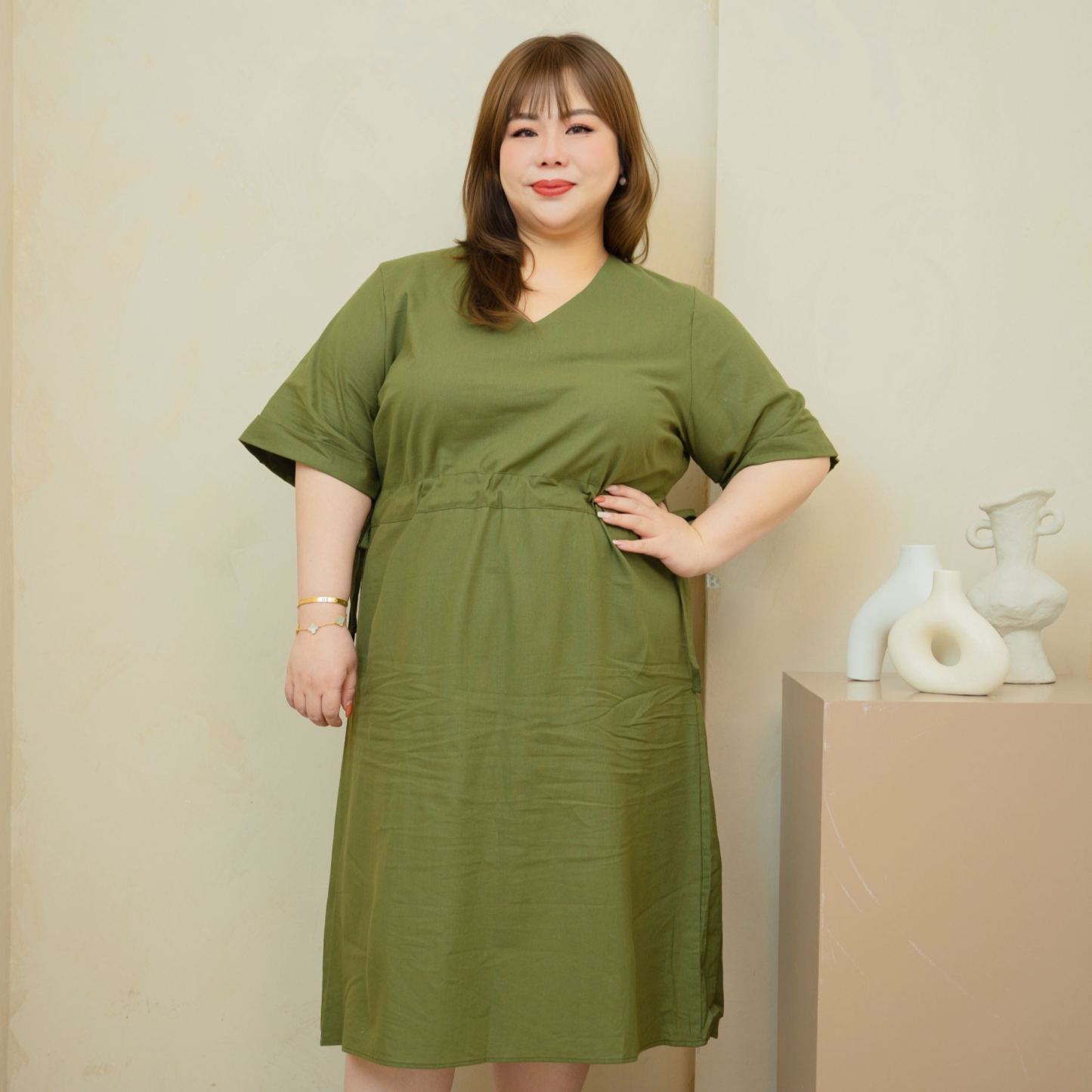 DANNI RYAN DRESS - OLIVE