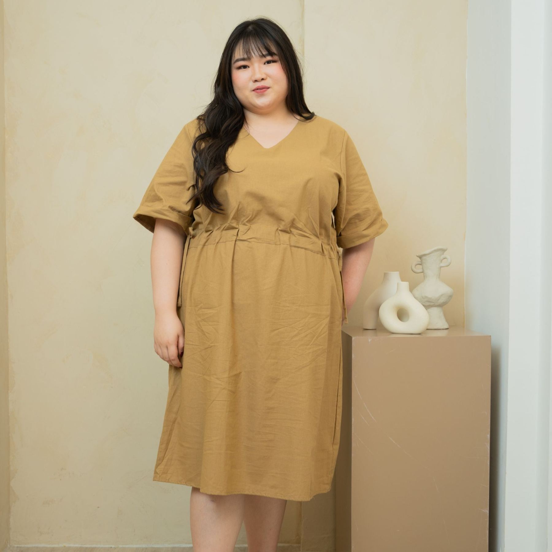 DANNI RYAN DRESS - ALMOND