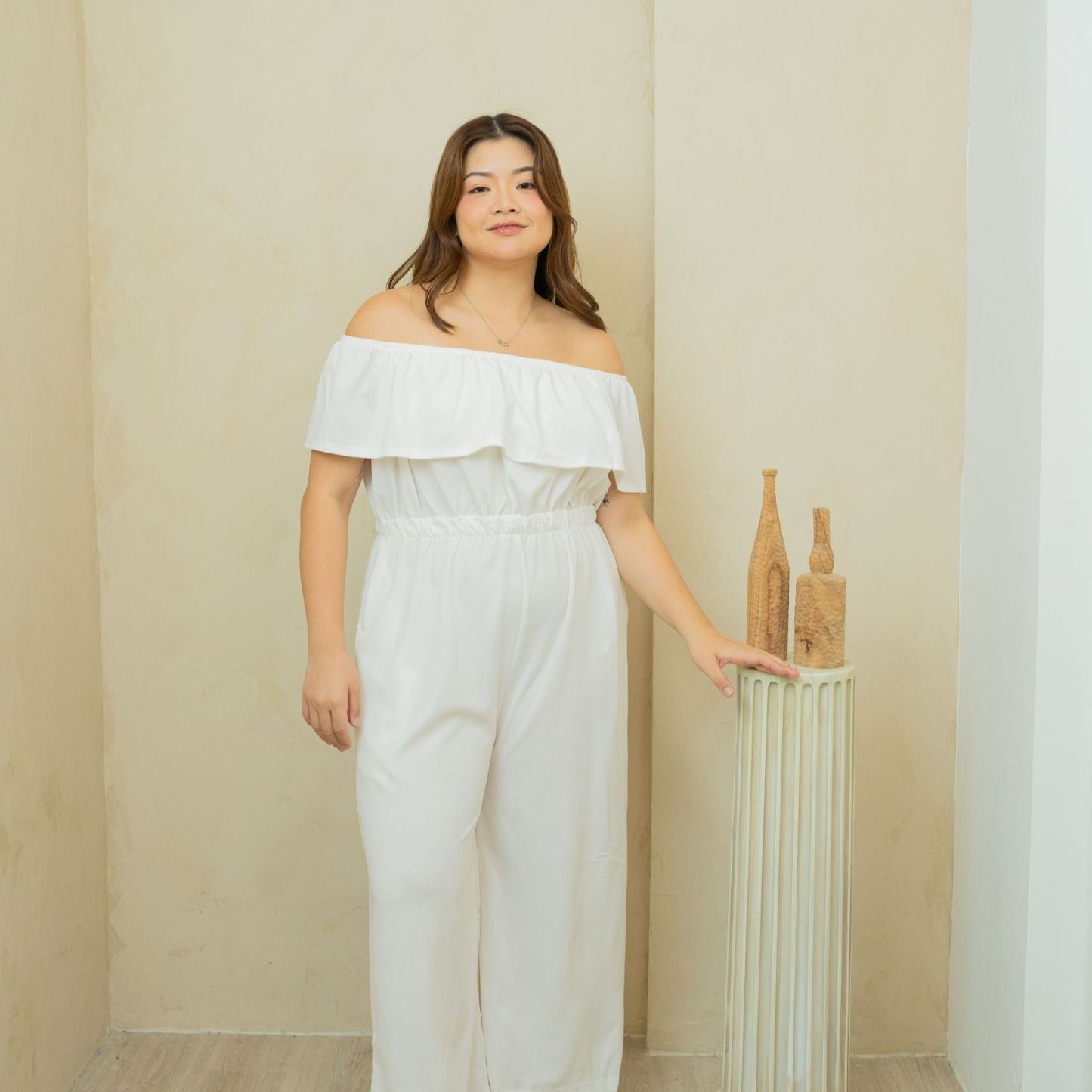 RHONDA MOLLIE ROMPER - WHITE