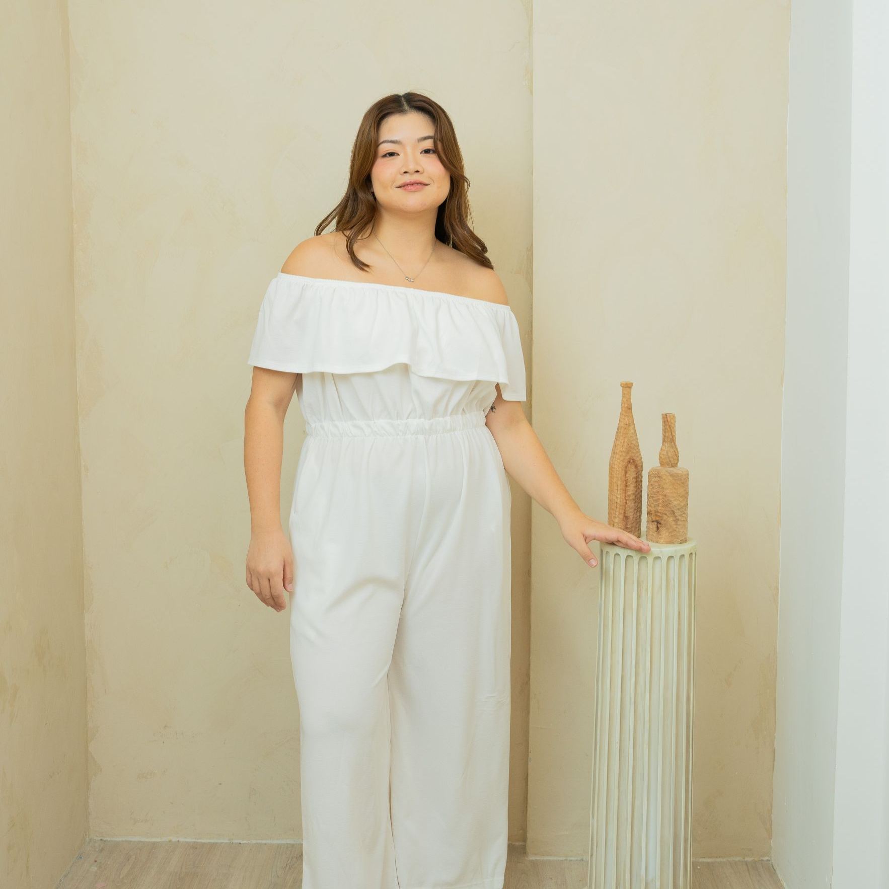 RHONDA MOLLIE ROMPER - WHITE