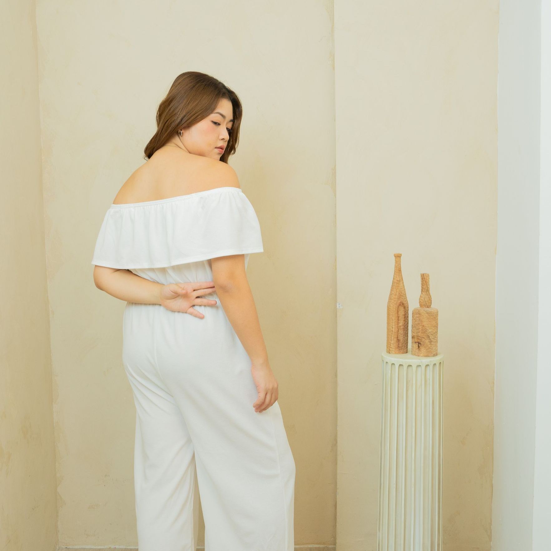 RHONDA MOLLIE ROMPER - WHITE