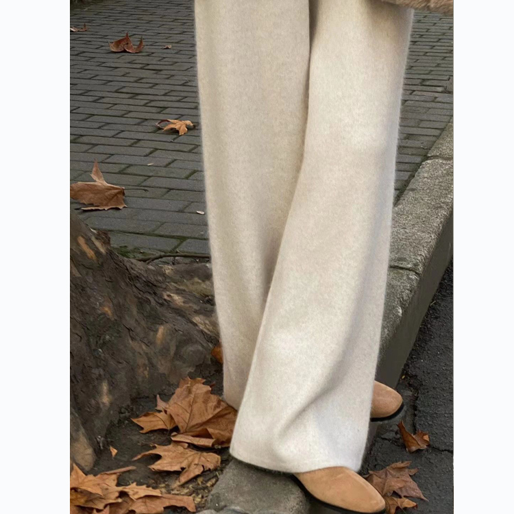 秋冬梨形身材顯瘦針織垂墜感闊腿褲（4色）