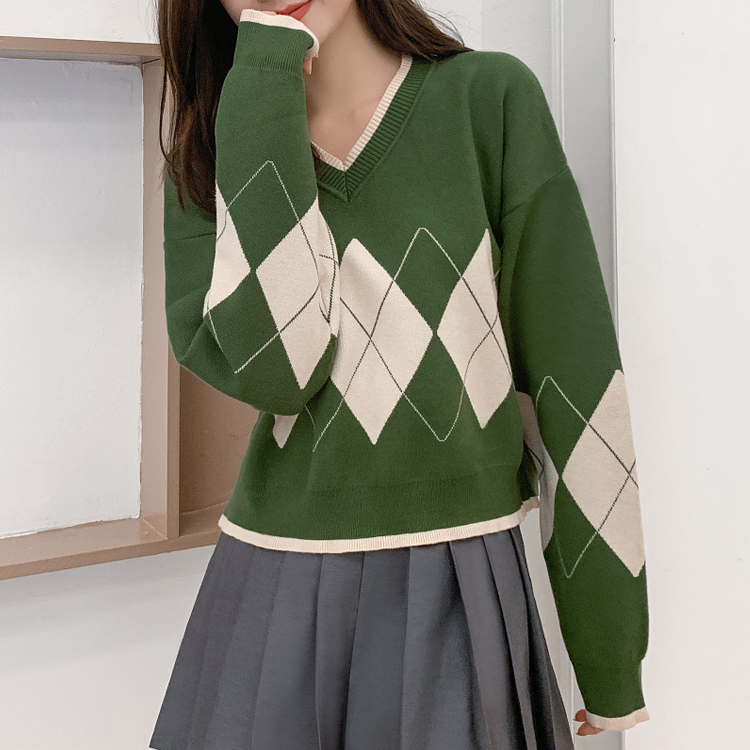 韓系菱格針織可愛毛衣（6色）