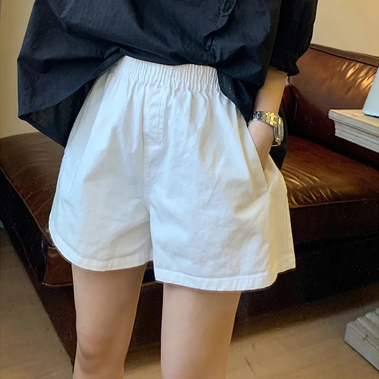 夏季薄款鬆緊腰寬鬆顯瘦寬腿短褲