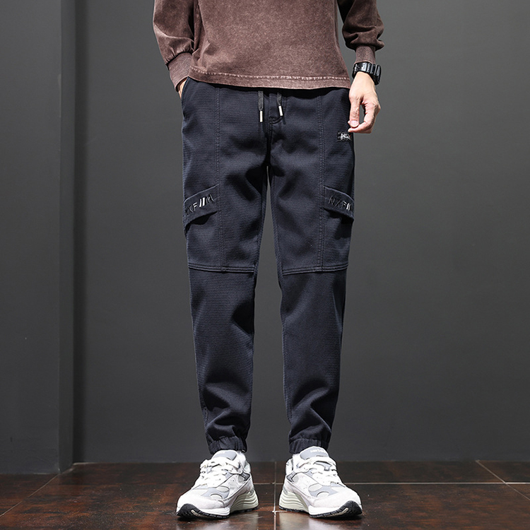 男士休閒百搭鬆緊腰束腳工裝褲(M-5XL)
