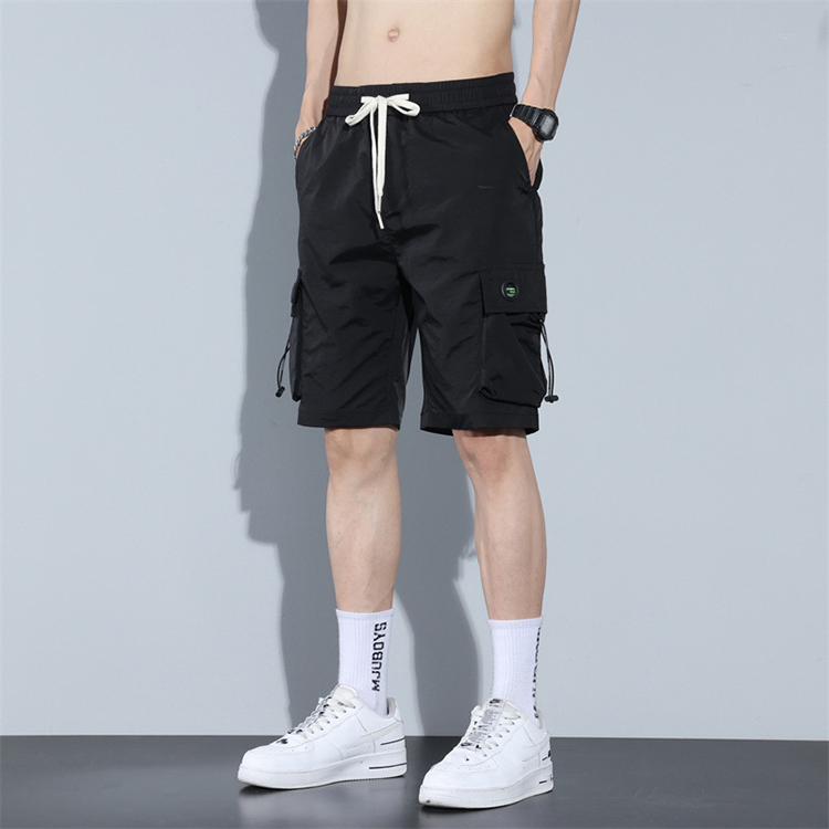 男士速乾薄款寬鬆透氣潮流螢光色工裝短褲(3色)