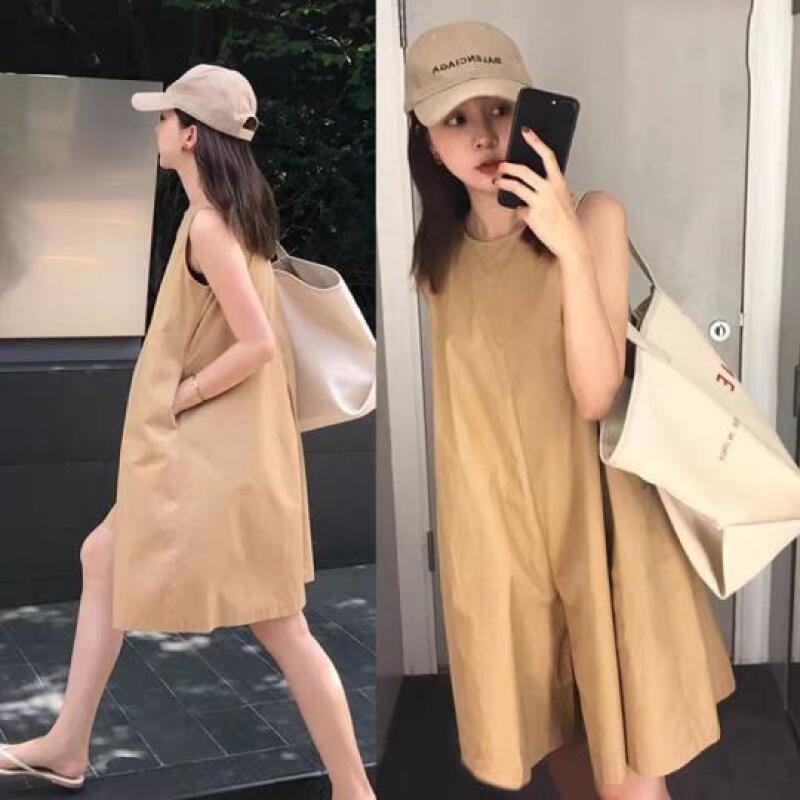 寬鬆顯瘦設計感拼接長袖連帽牛仔連身裙