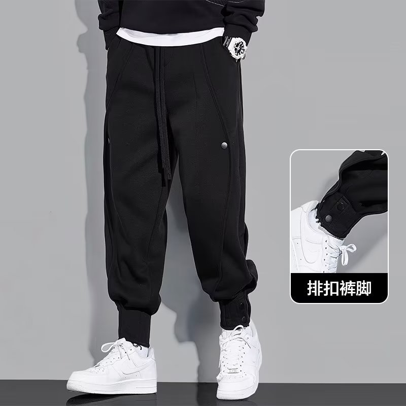 男士潮牌日系機能休閒寬鬆束腳長款褲裝-Intstyles
