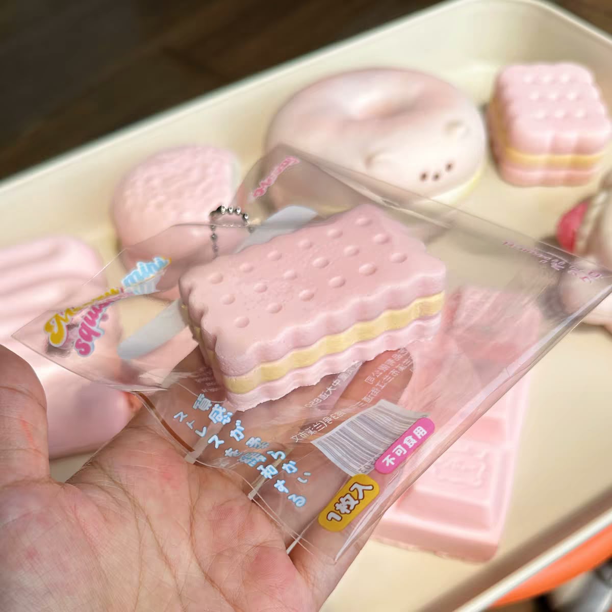 Moozy Mini Pink Soda Cracker Squishy