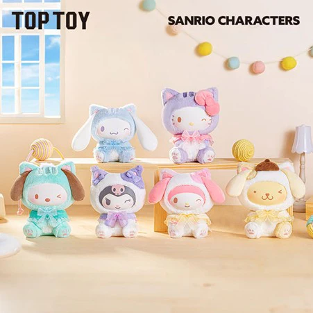Sanrio Characters Play with Kittens Series Plush Pendant Blind Box