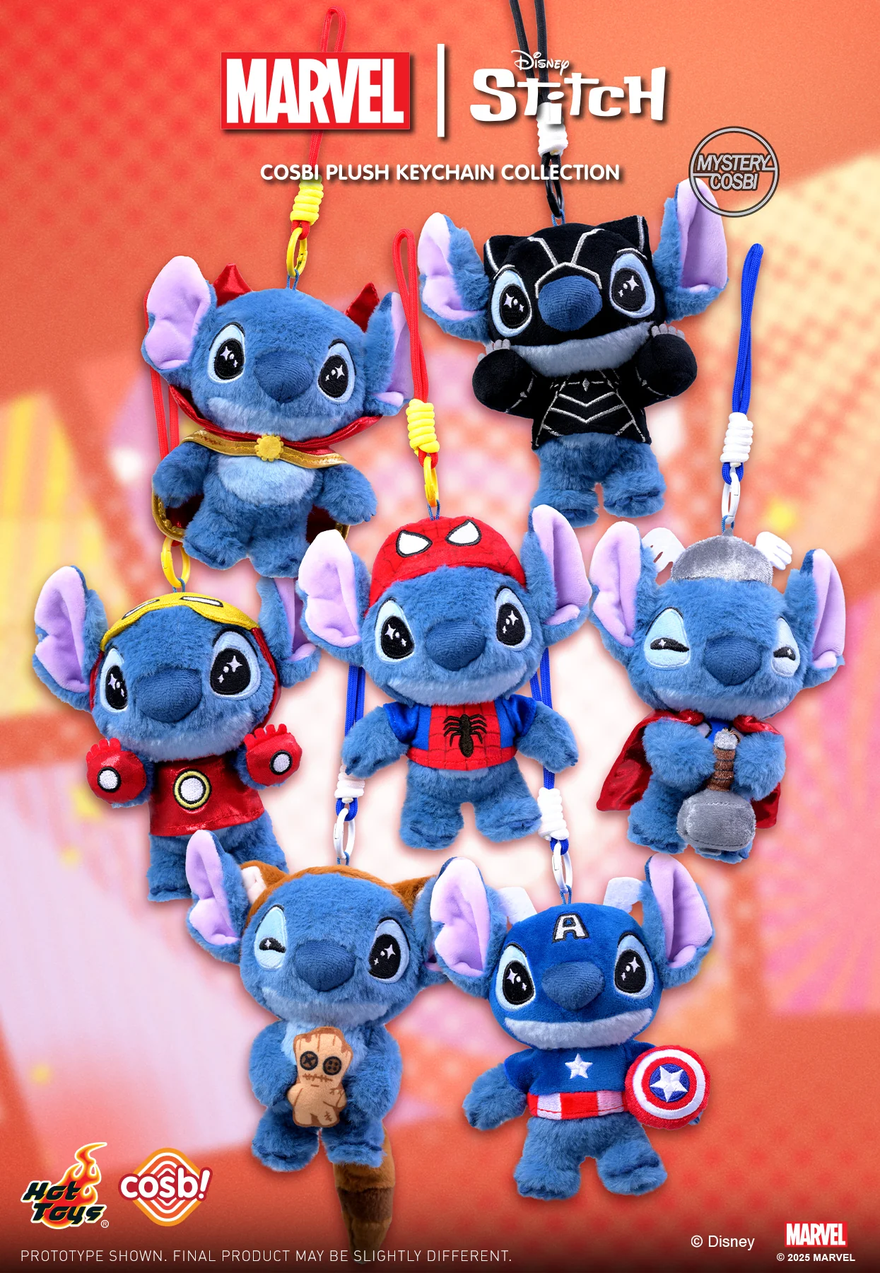 Stitch - Marvel Stitch Cosbi Plush Keychain Collection