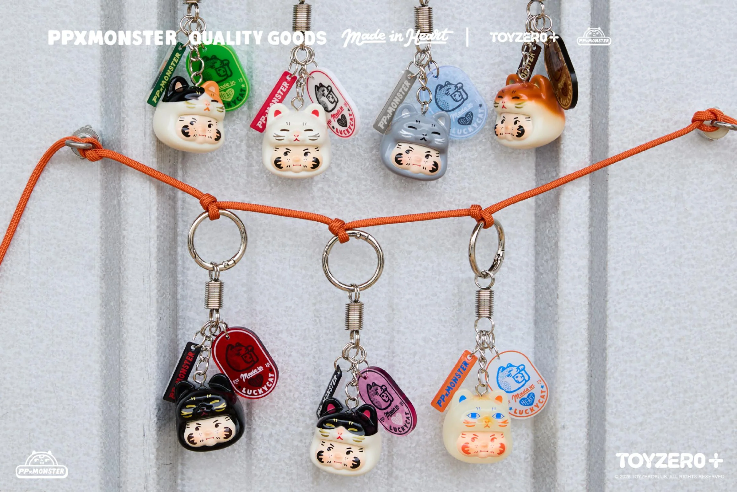 PP X MONSTER Lucky Cat Keychain Series