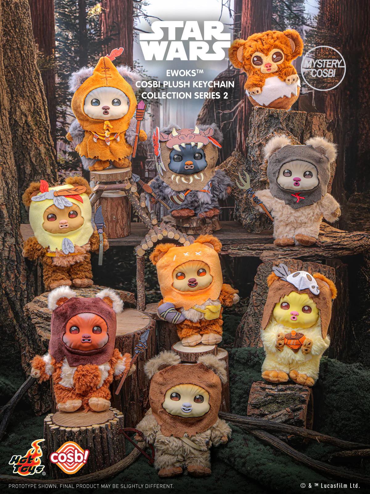 Star Wars Ewoks Cosbi Plush Keychain Blind Box Series 2